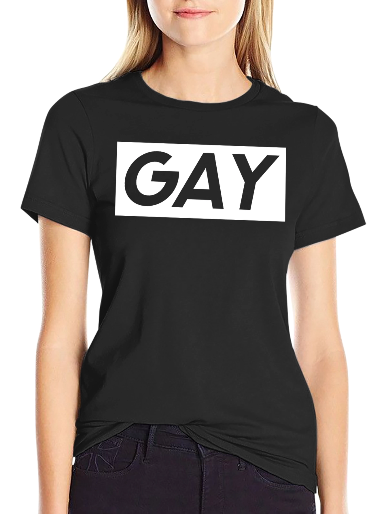 Bold GAY Graphic Tee - Black Cotton T-Shirt