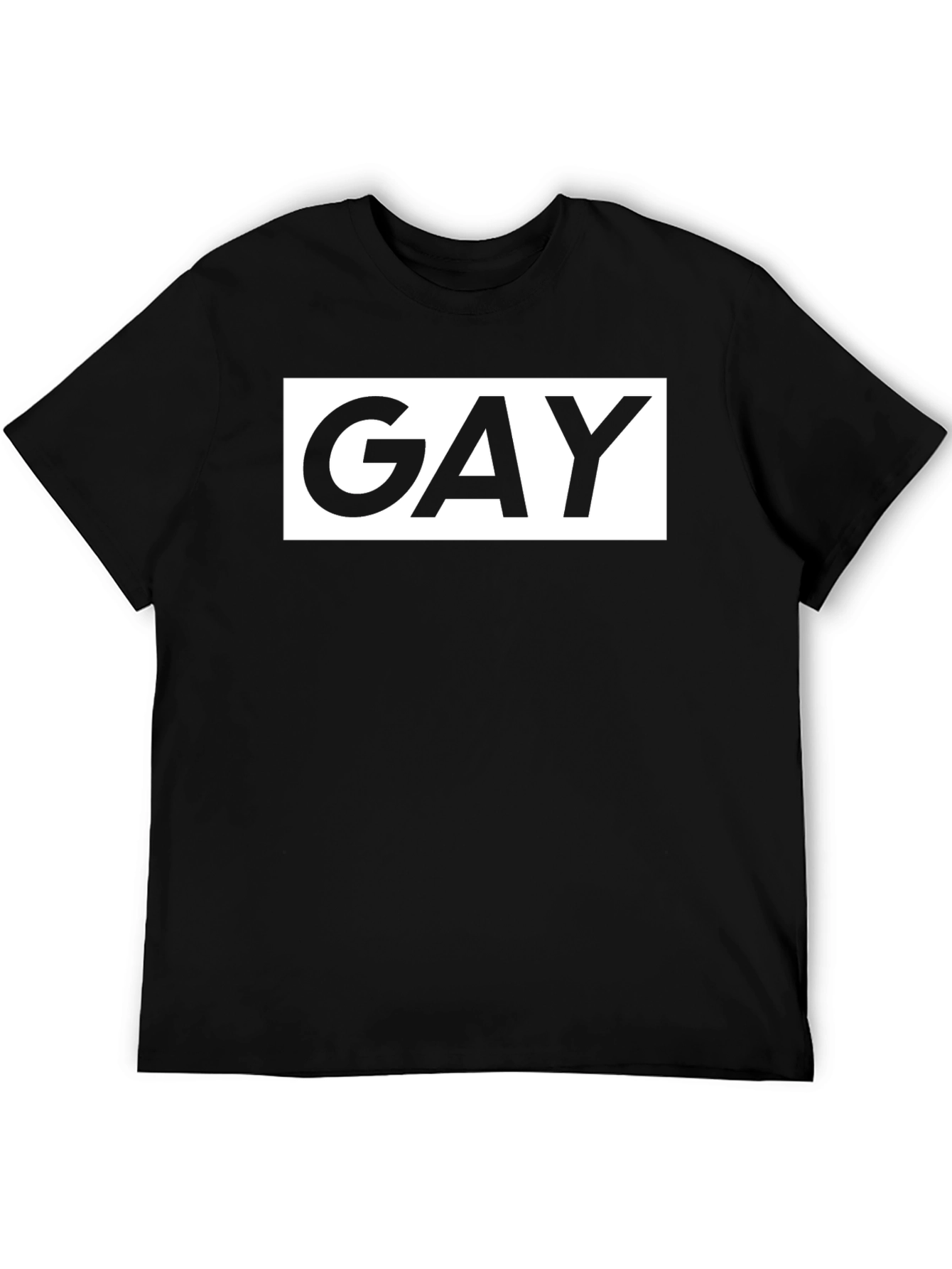 Bold GAY Graphic Tee - Black Cotton T-Shirt