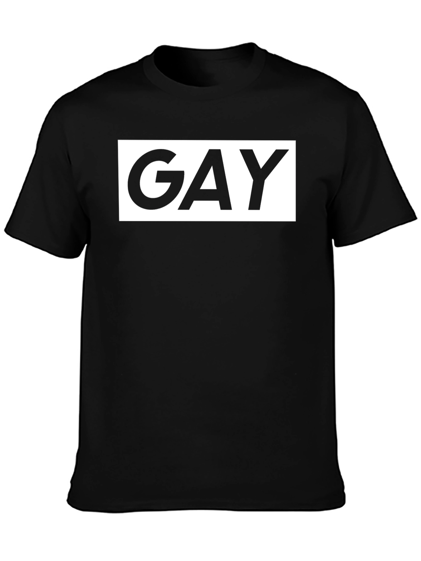 Bold GAY Graphic Tee - Black Cotton T-Shirt