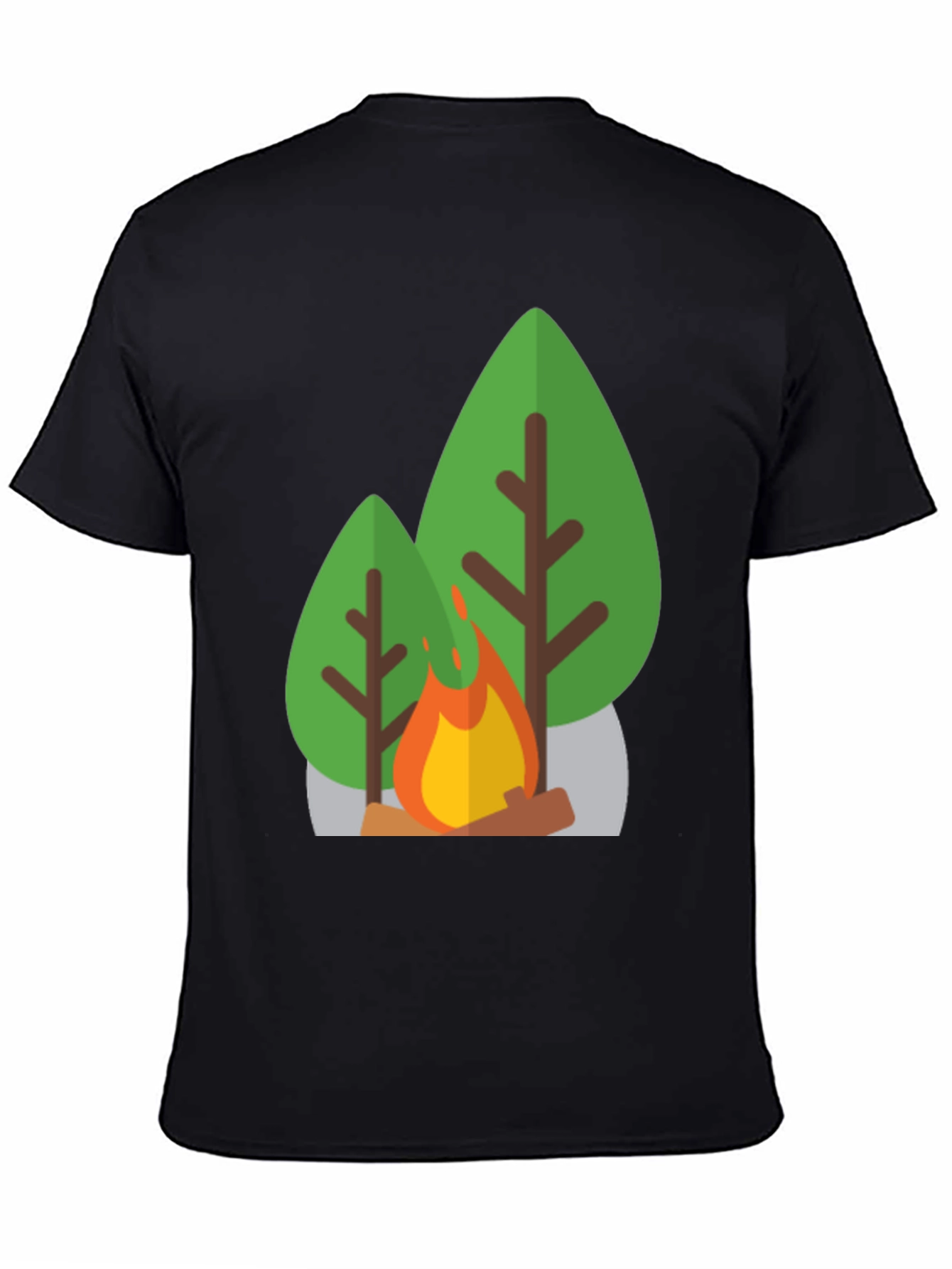 Campfire Graphic Tee - Black Casual T-Shirt