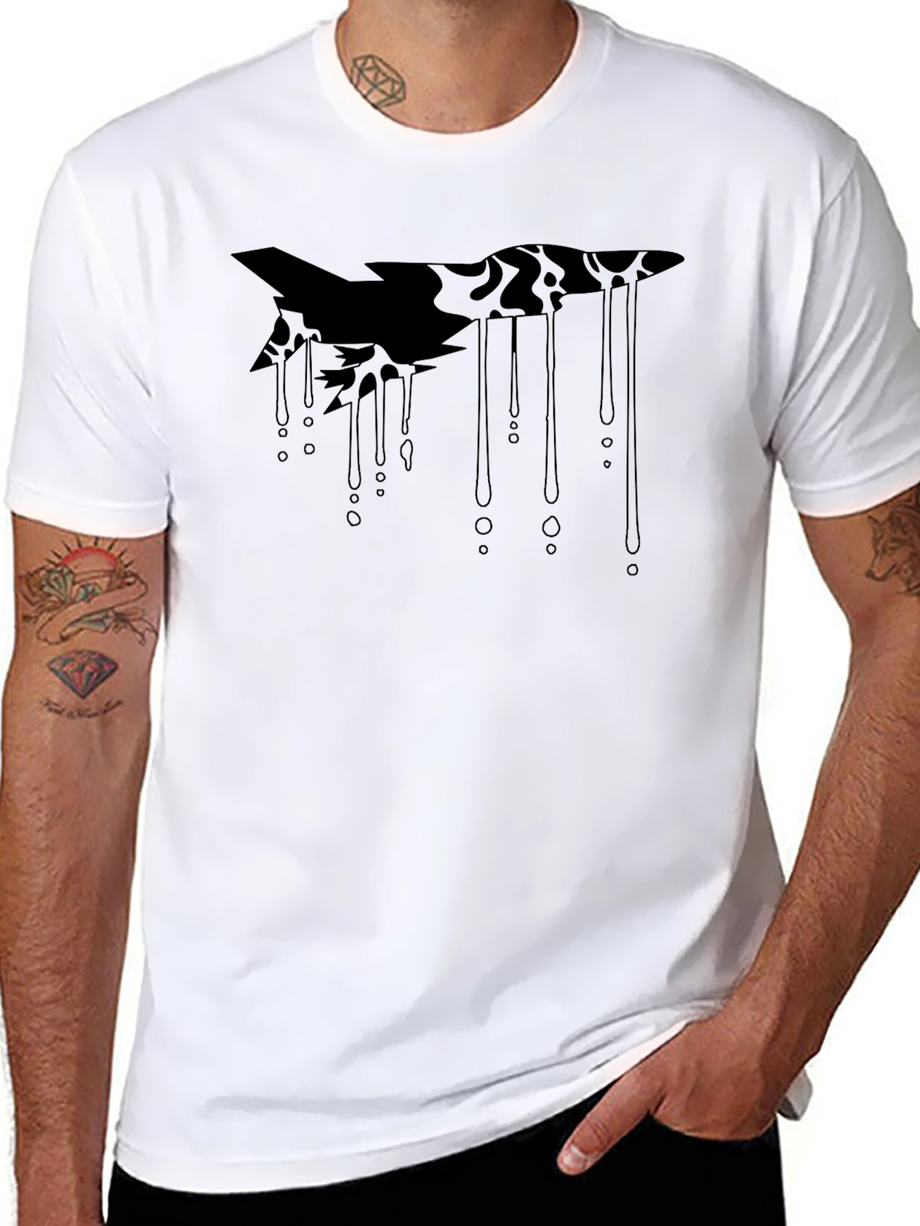 Abstract Graphic Black T-Shirt - Modern Streetwear Tee