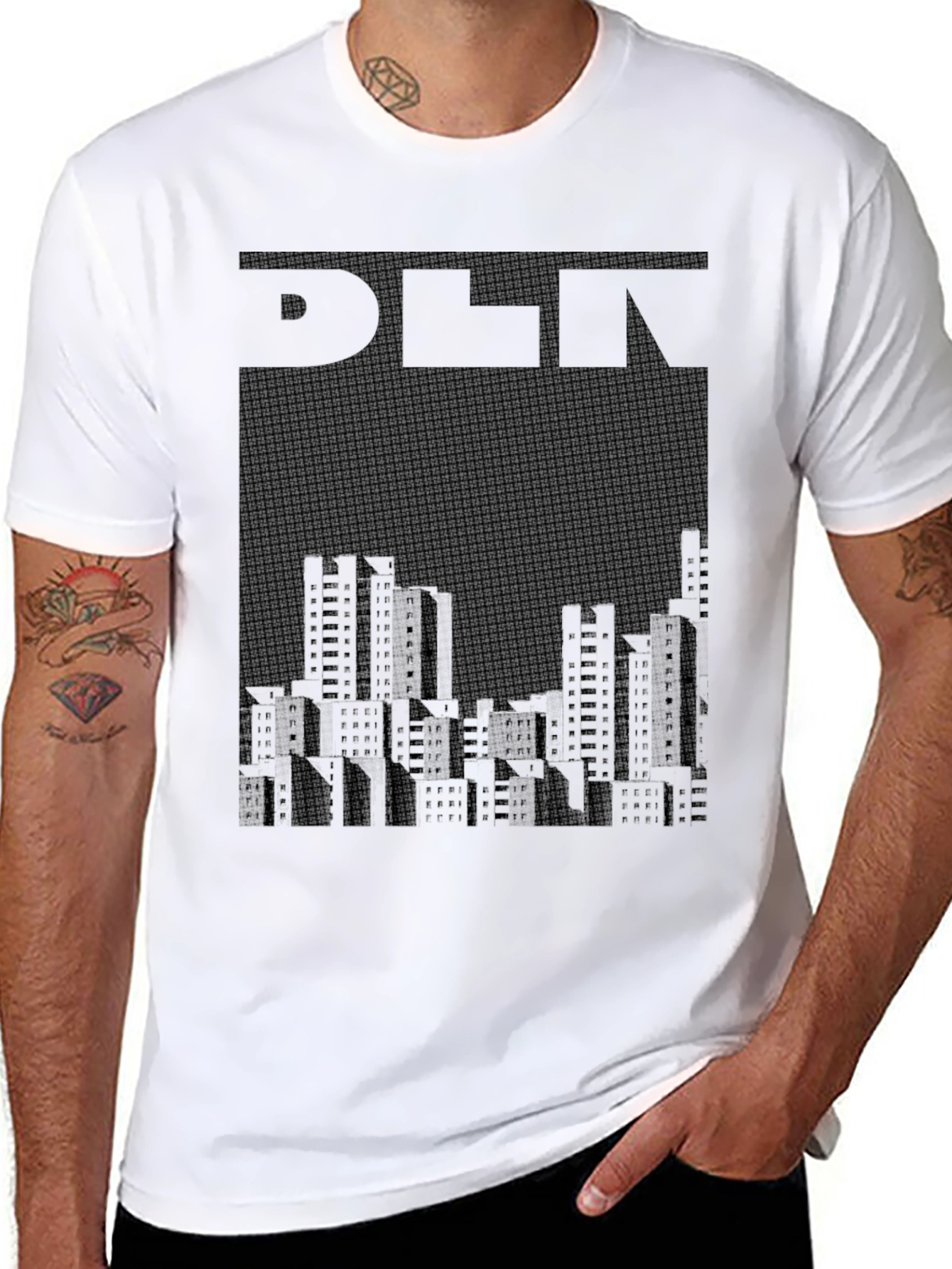 Abstract Cityscape Graphic Tee - Urban Style