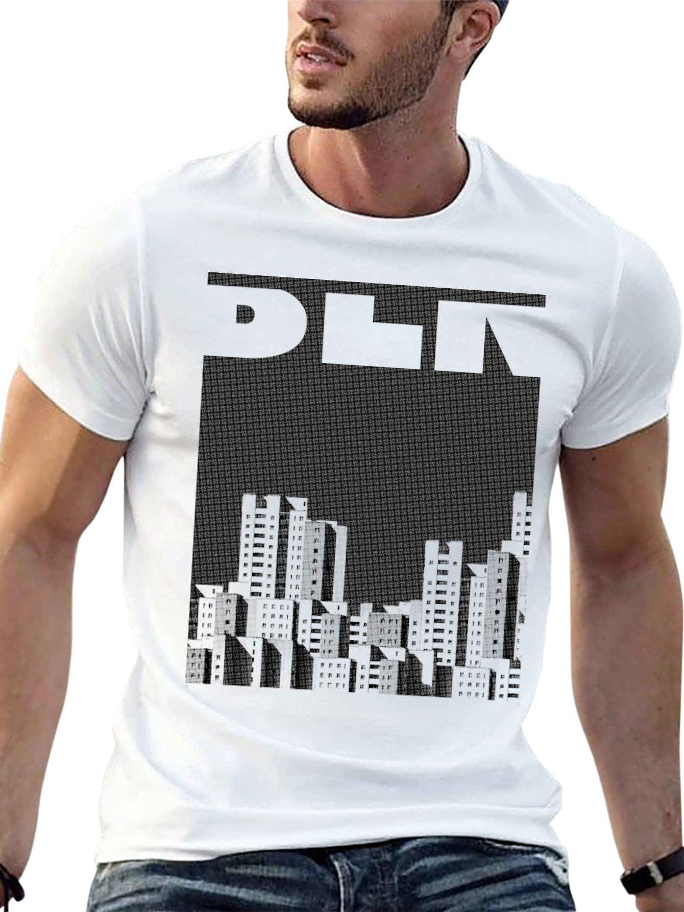 Abstract Cityscape Graphic Tee - Urban Style