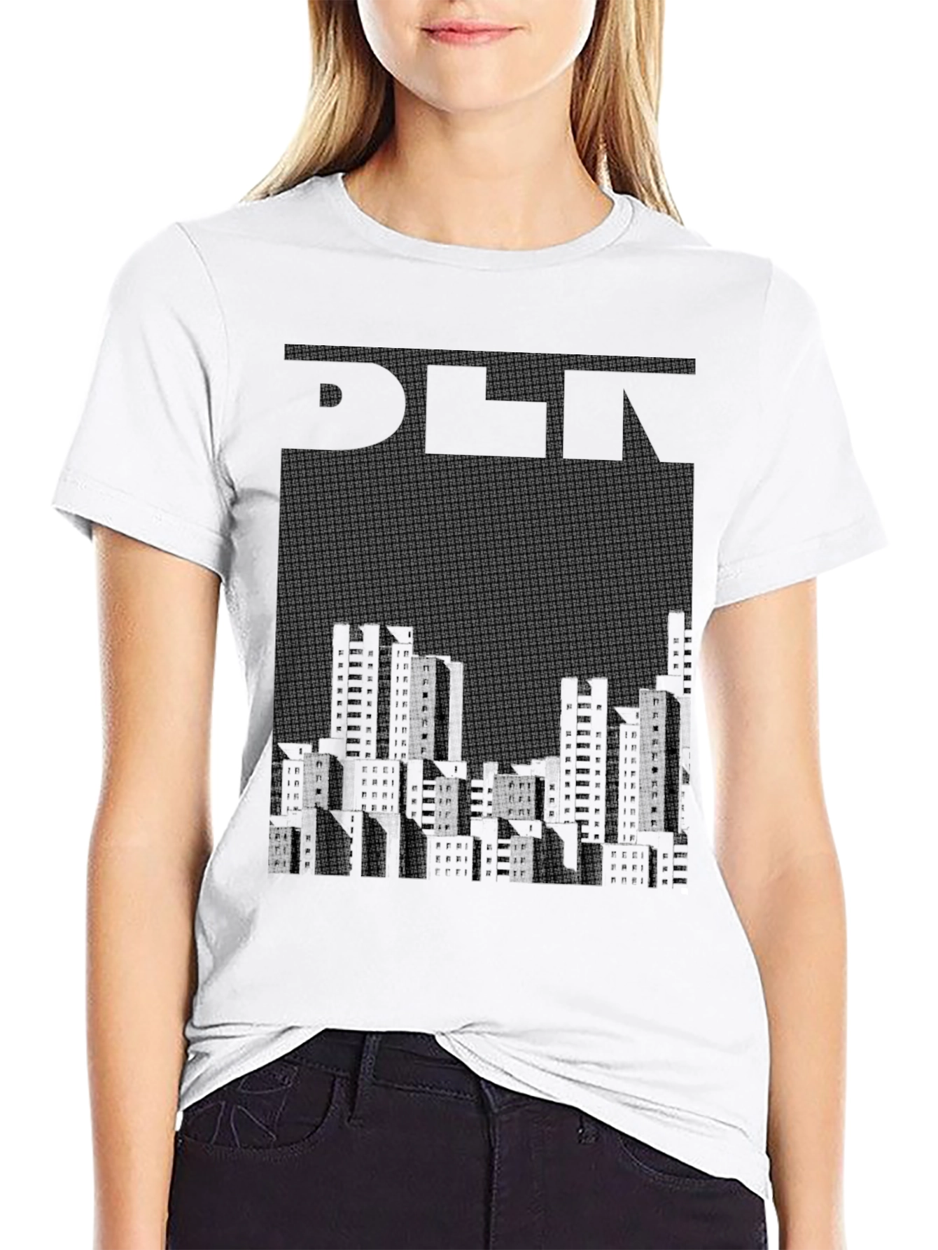 Abstract Cityscape Graphic Tee - Urban Style