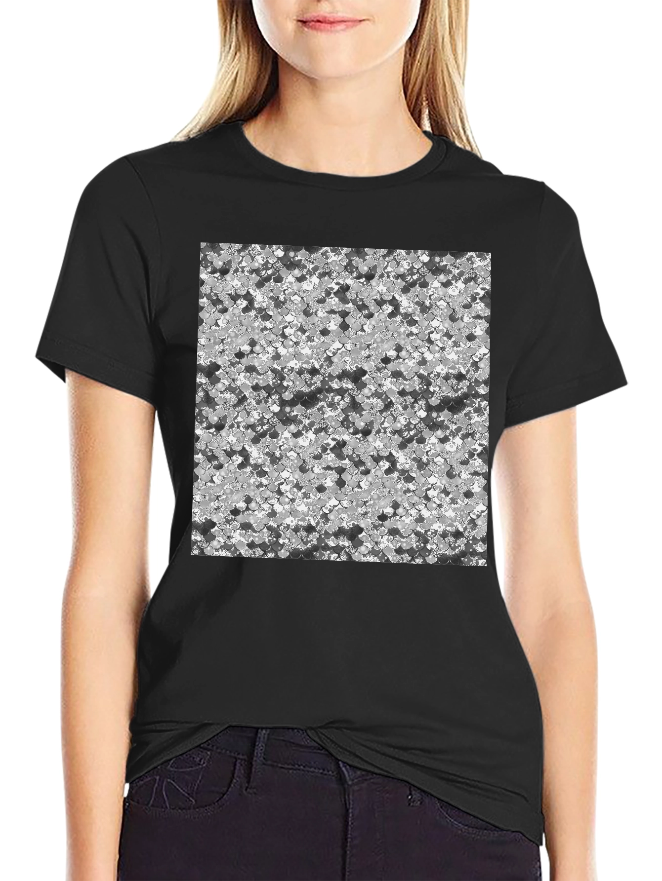 Abstract Pattern Black T-Shirt