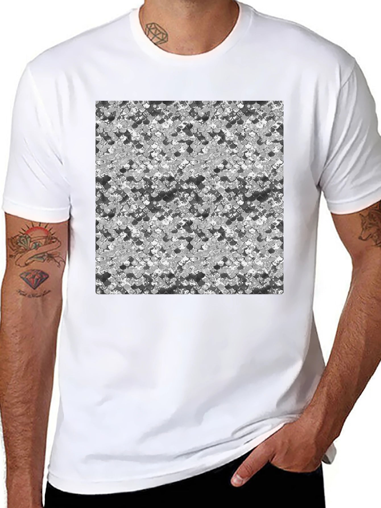 Abstract Pattern Black T-Shirt