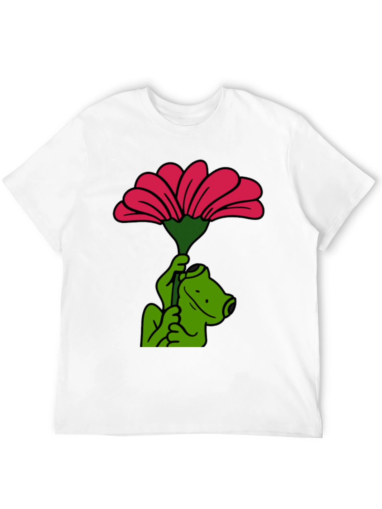 Frog with Flower Graphic T-Shirt