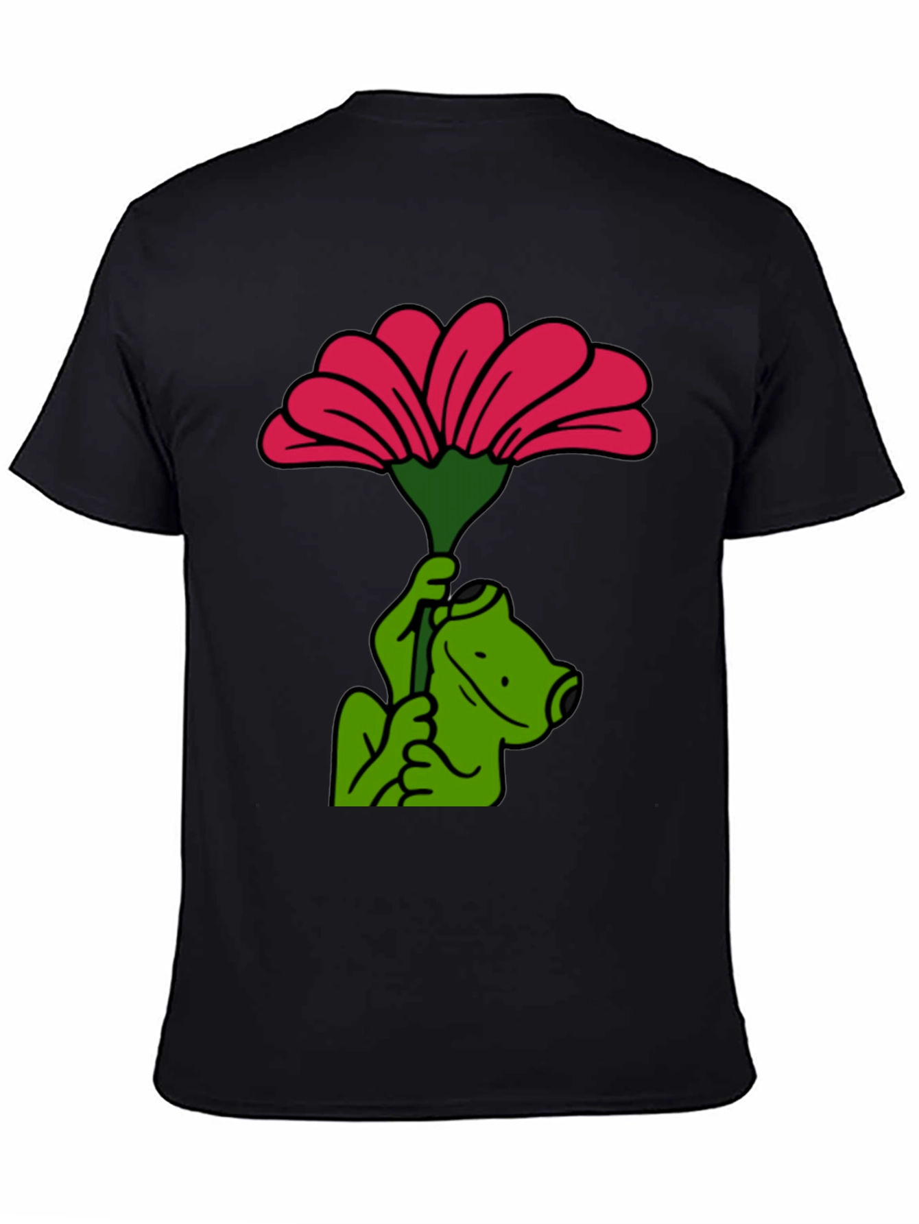 Frog with Flower Graphic T-Shirt