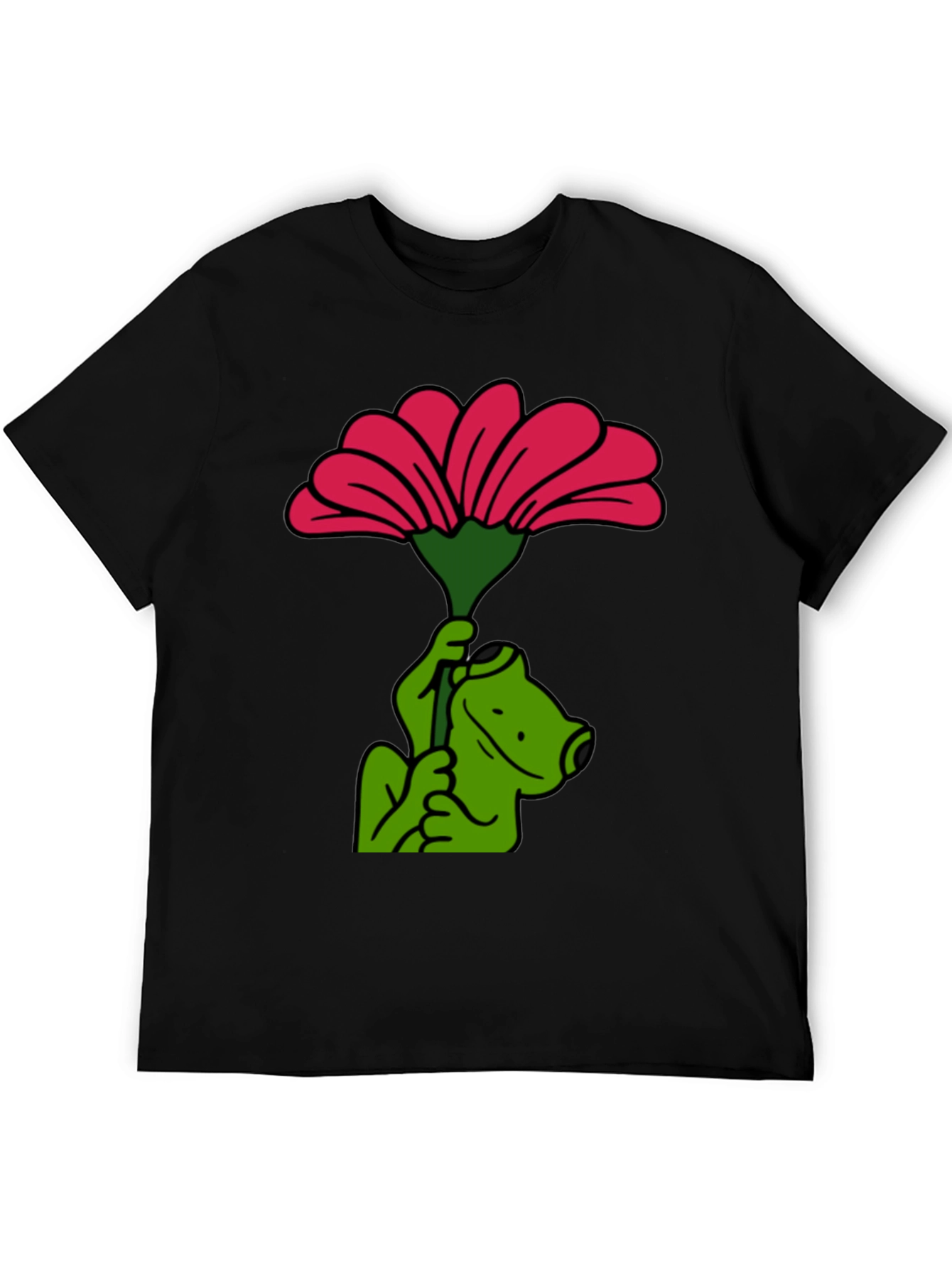 Frog with Flower Graphic T-Shirt