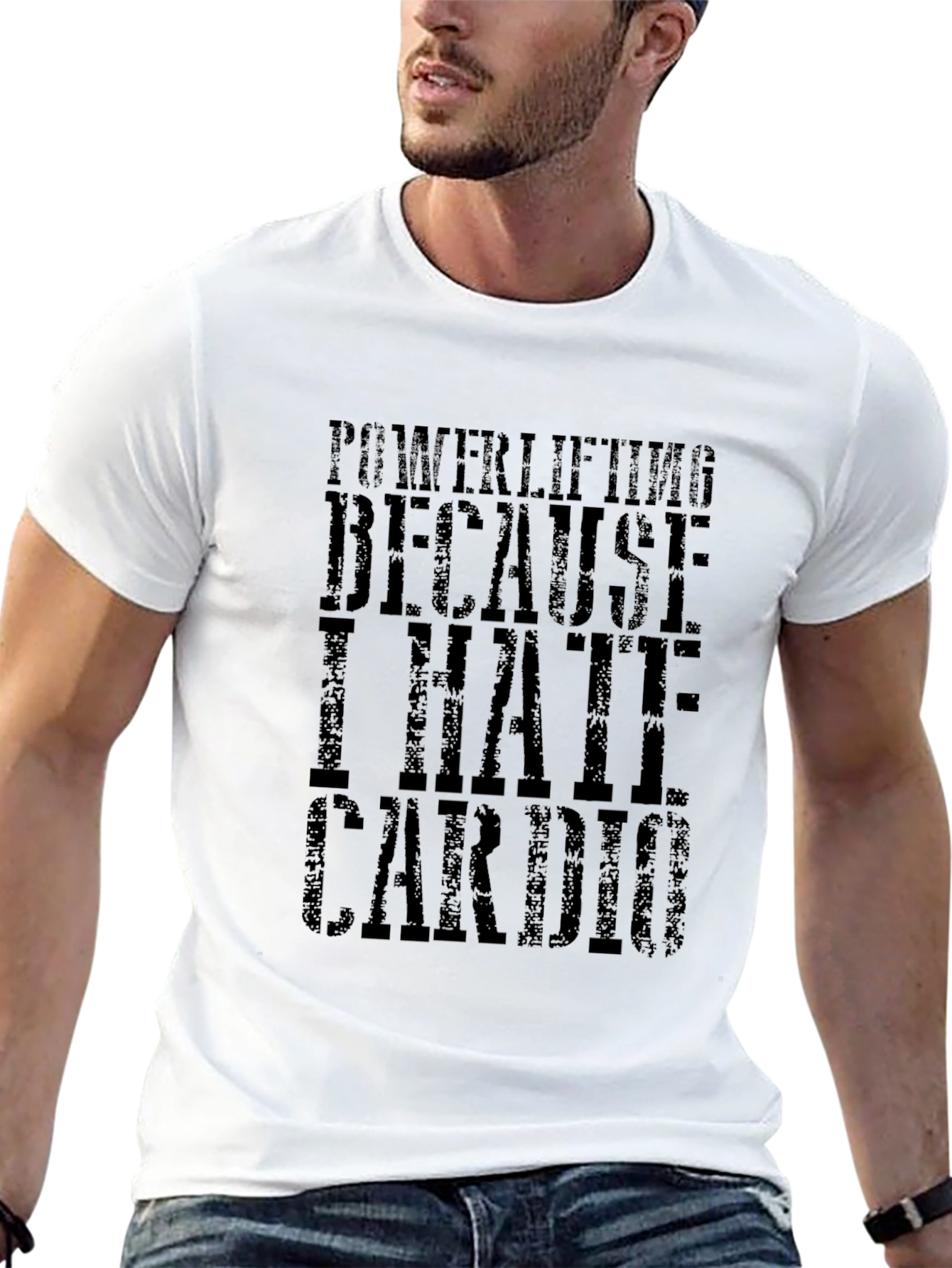 Powerlifting Because I Hate Cardio Black T-Shirt