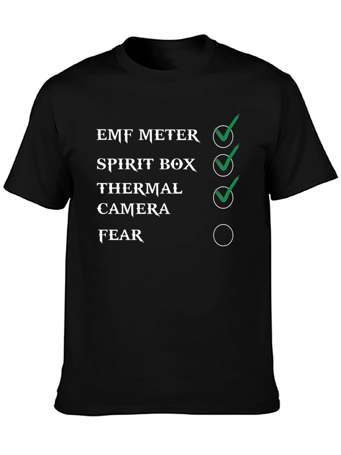 Ghost Hunting Checklist T-Shirt