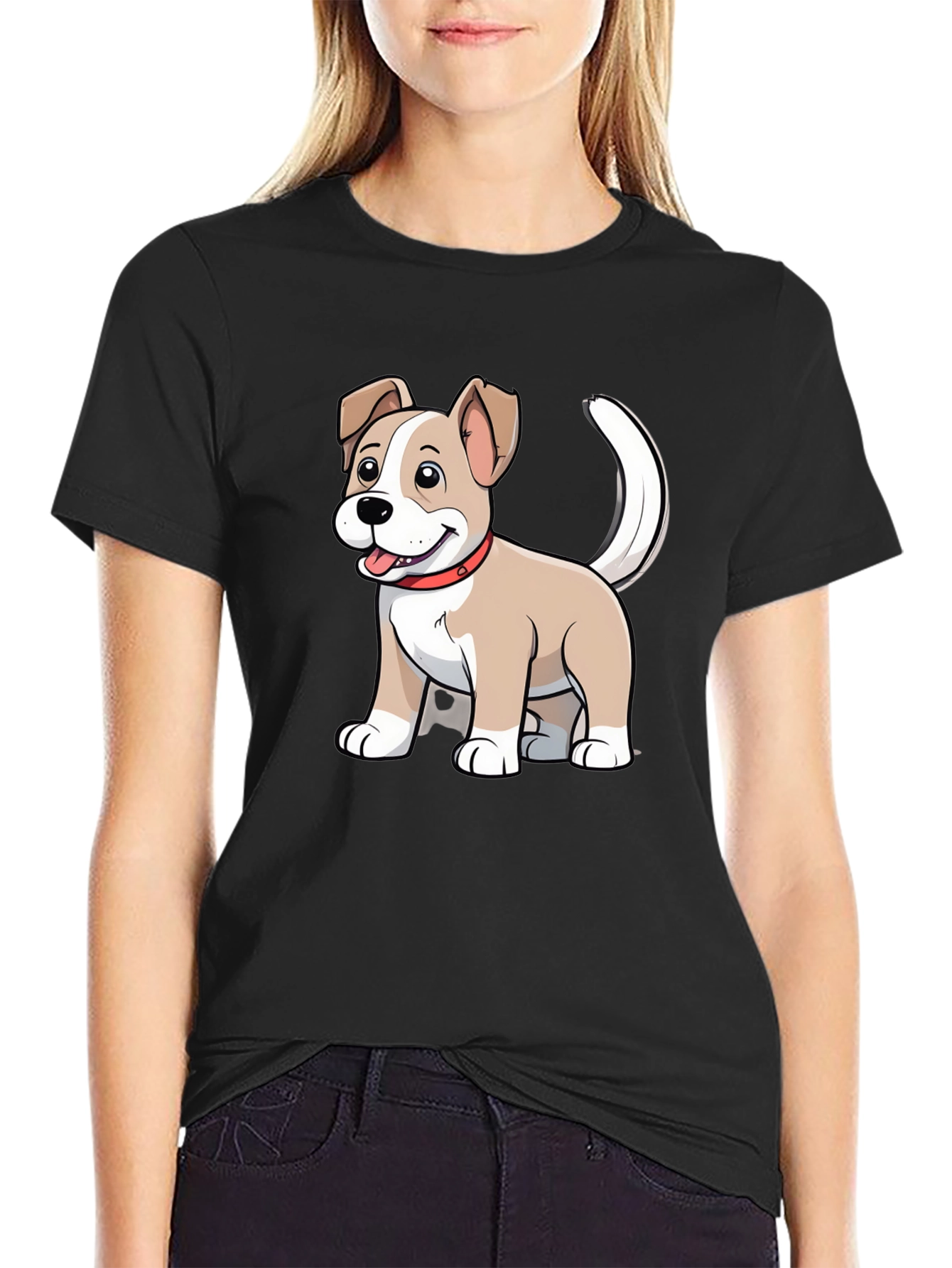 Cute Cartoon Puppy Dog Graphic T-Shirt