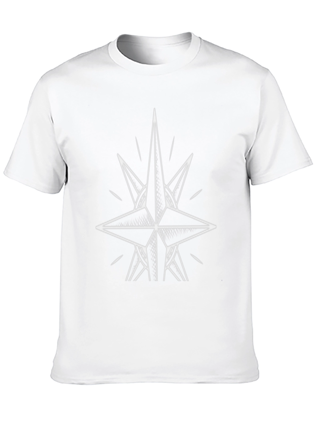 Black Tee with Geometric Star Design