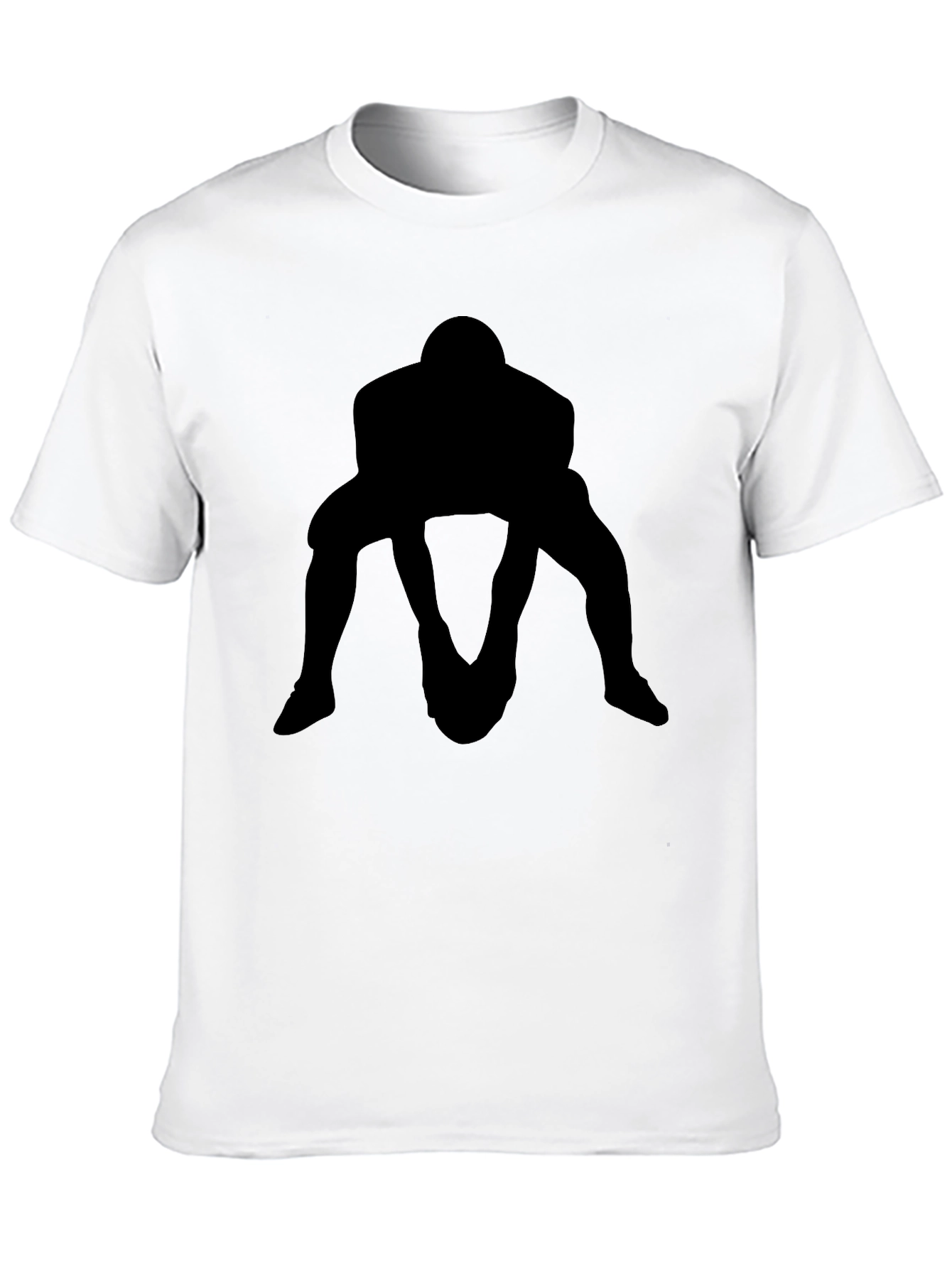 Rugby Player Silhouette Black T-Shirt