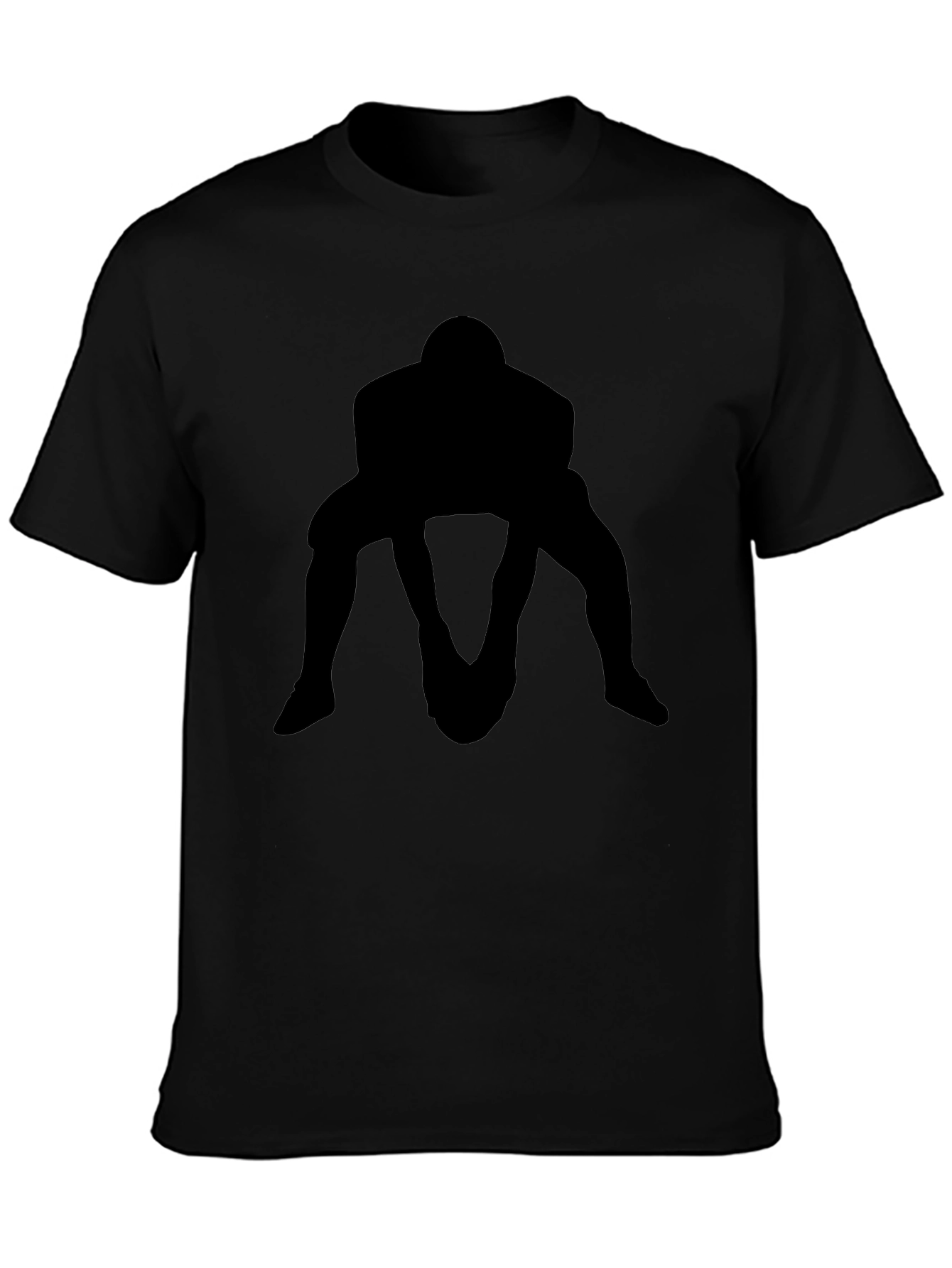 Rugby Player Silhouette Black T-Shirt