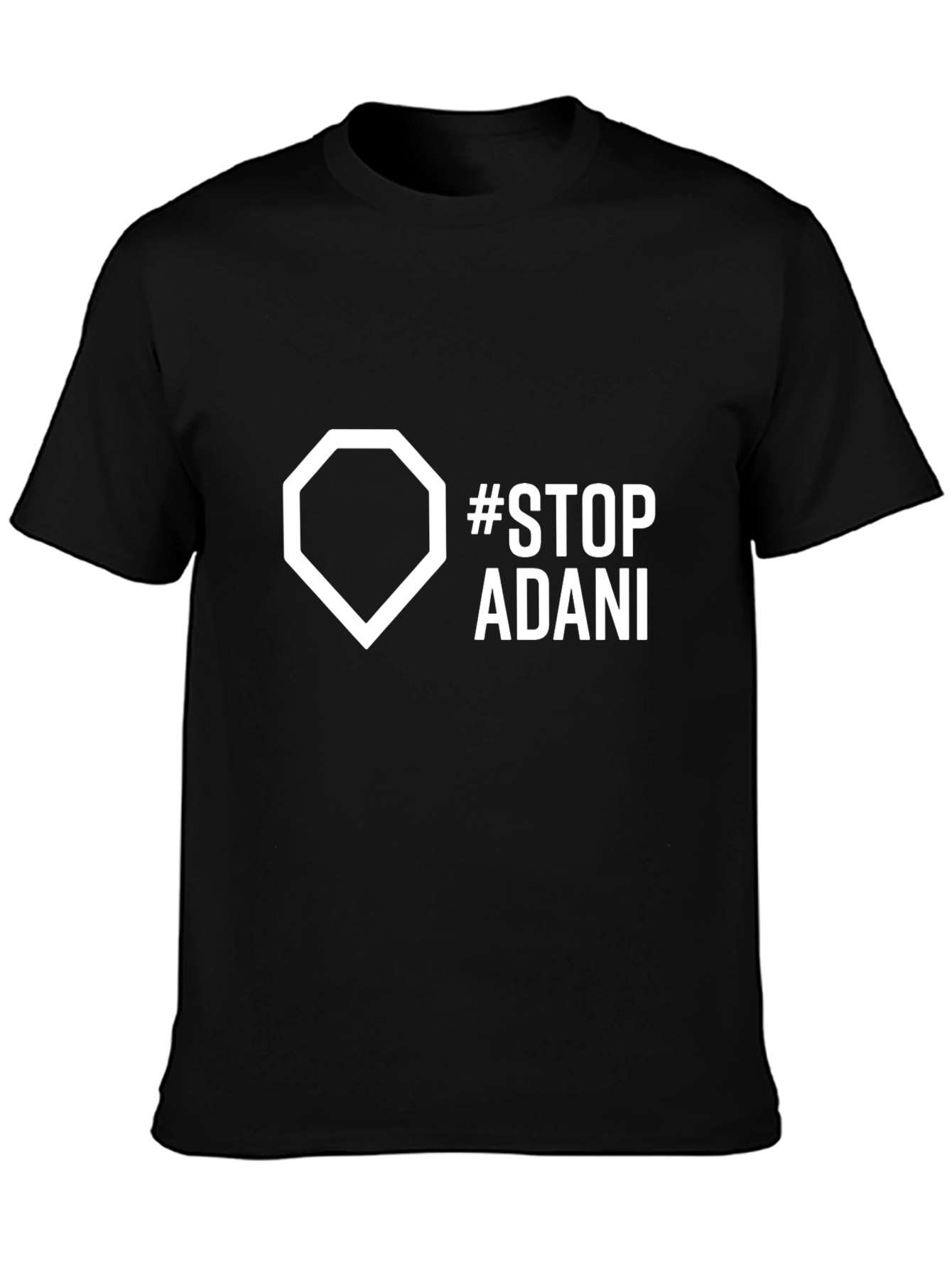 Stop Adani Graphic Tee - Black Cotton Activist Shirt