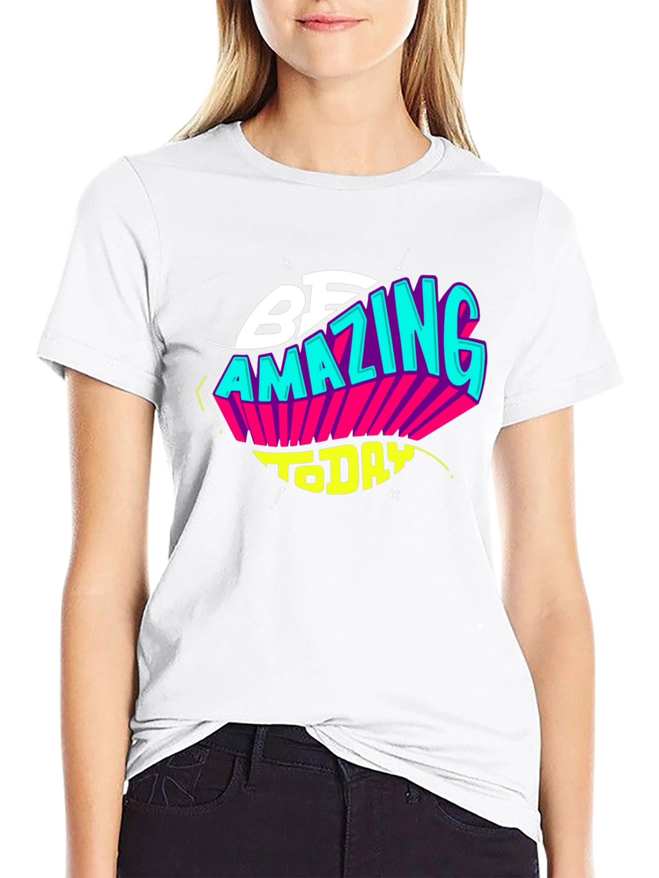Be Amazing Today Black Graphic T-Shirt