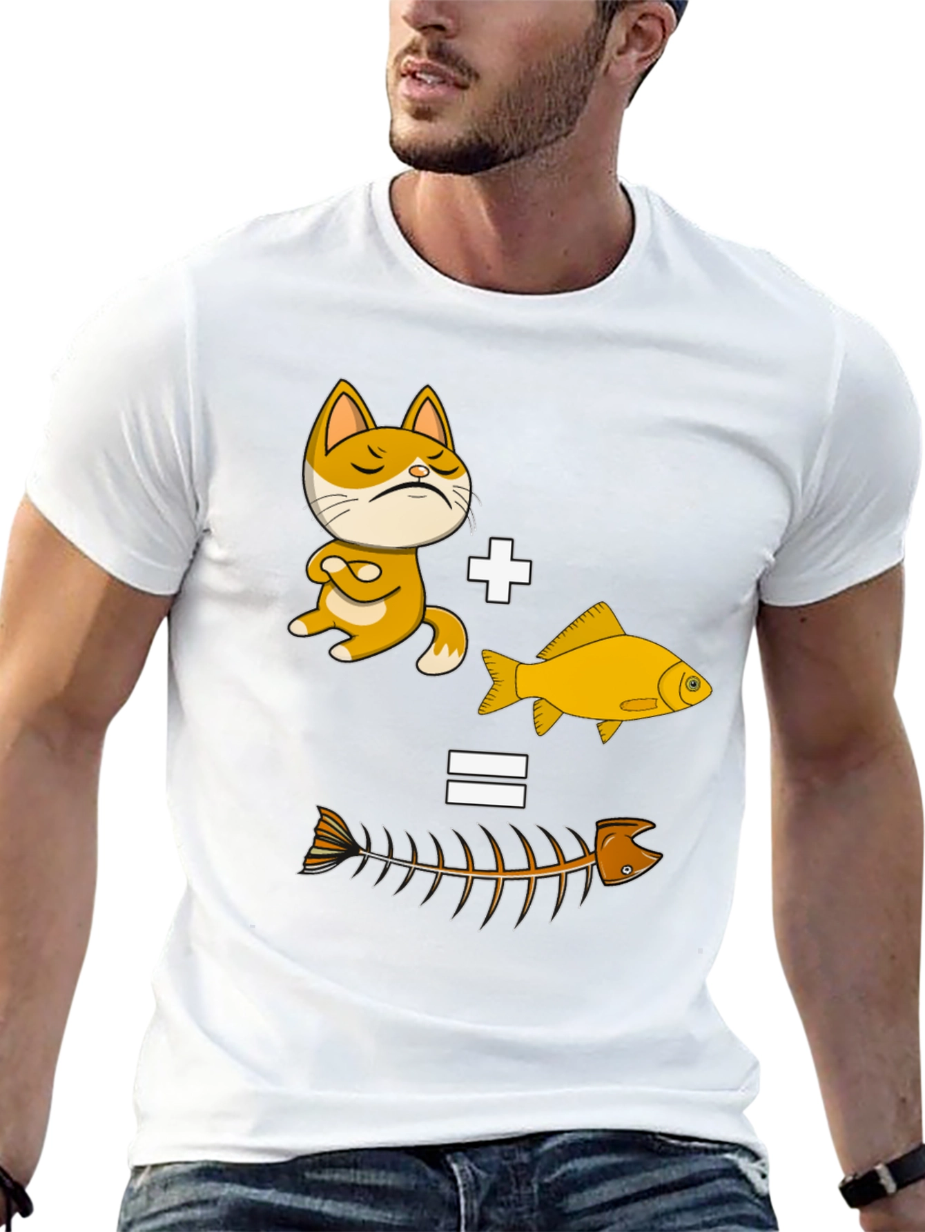 Cat + Fish = Fish Bones T-Shirt