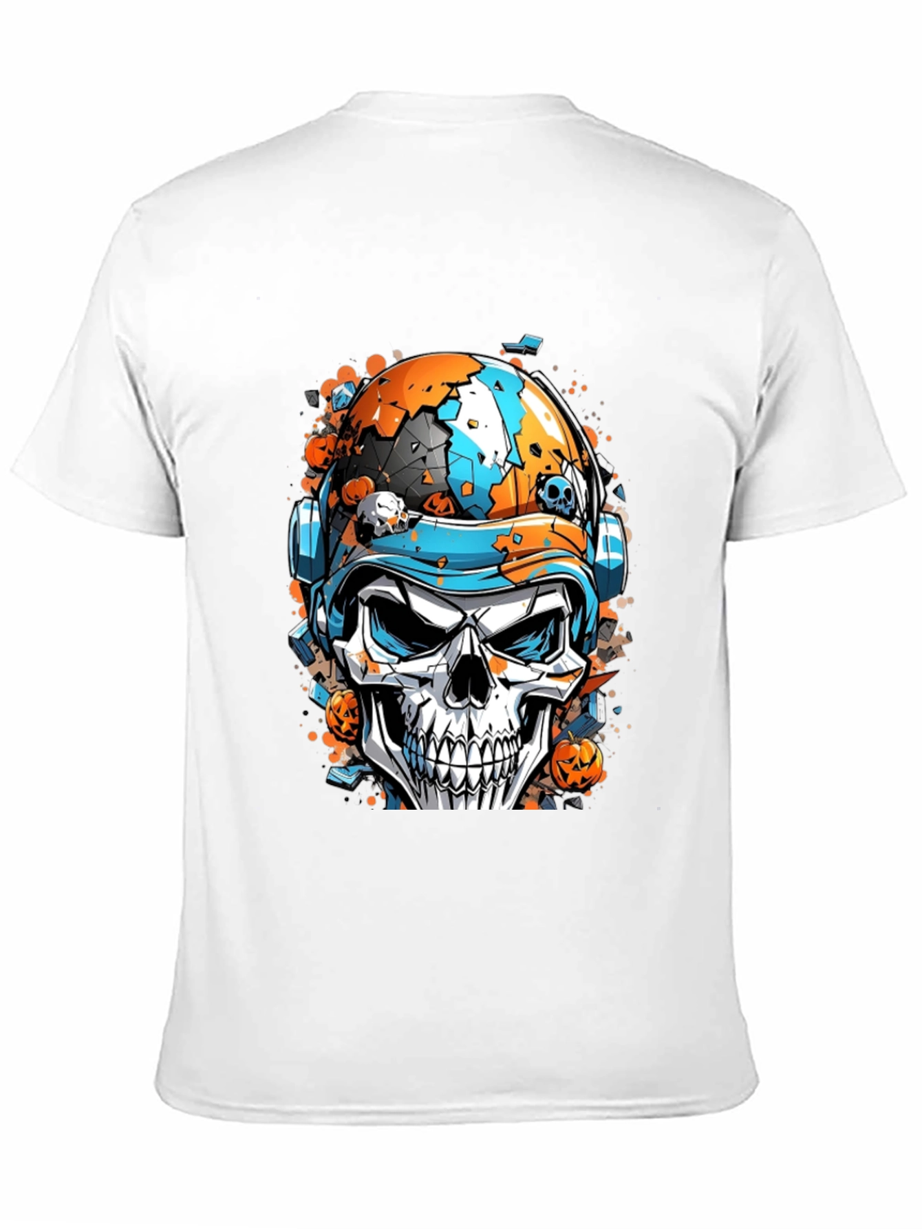 Skull Helmet Graphic Tee - Halloween Edition
