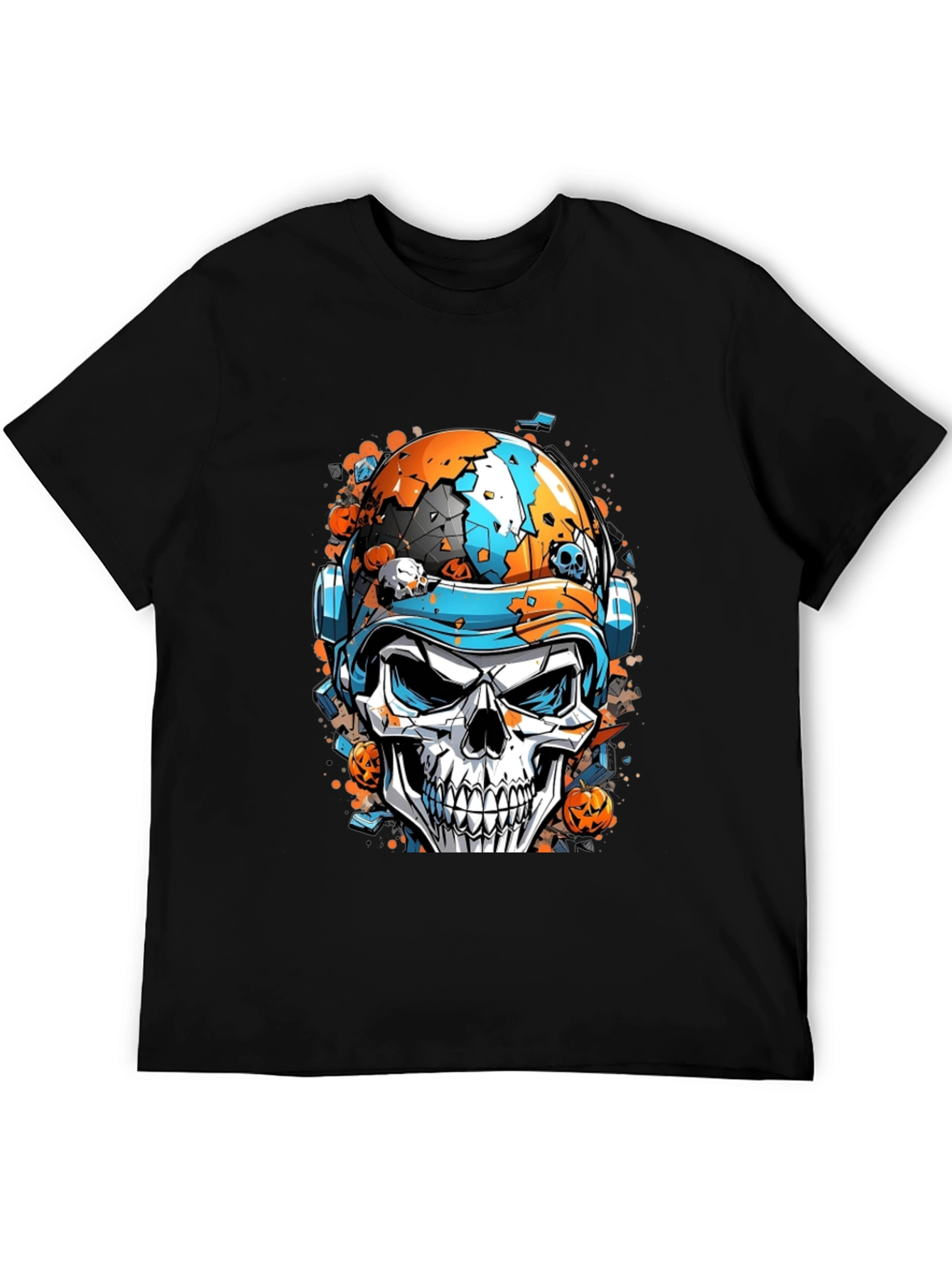 Skull Helmet Graphic Tee - Halloween Edition