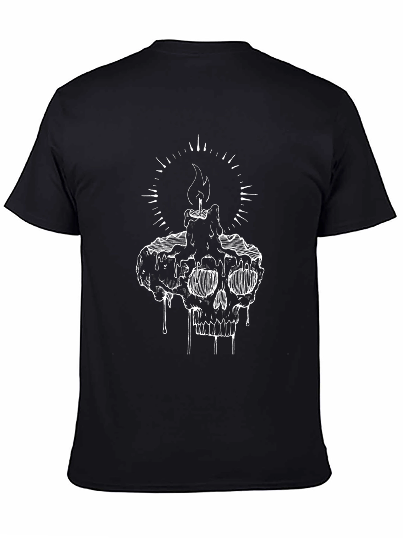 Skull Candle Graphic Tee - Black