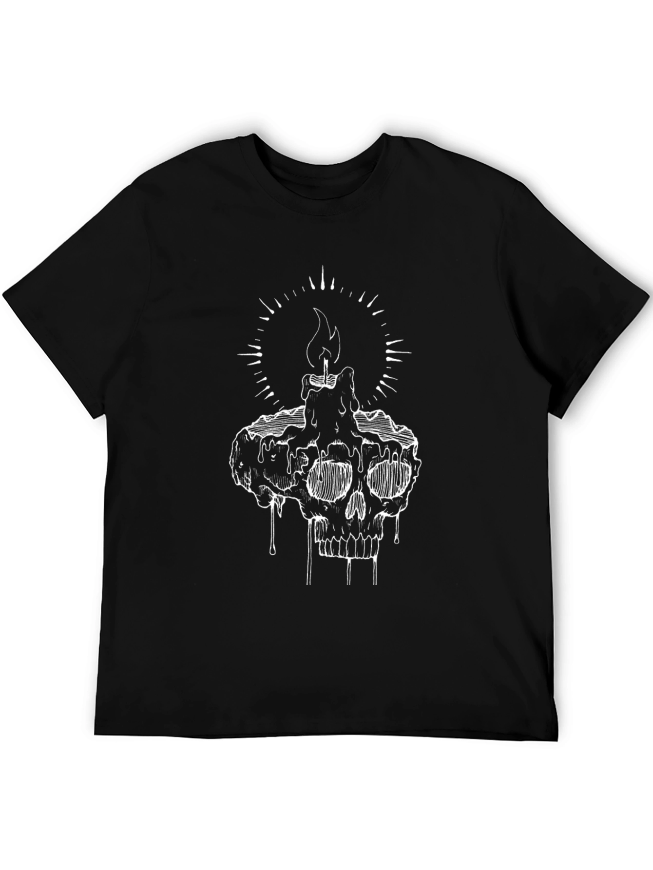 Skull Candle Graphic Tee - Black
