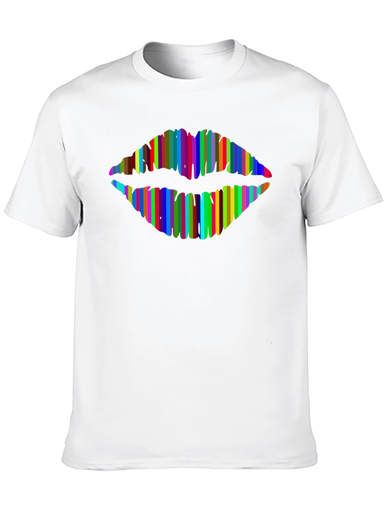 Rainbow Lips Graphic T-Shirt - Modern Style