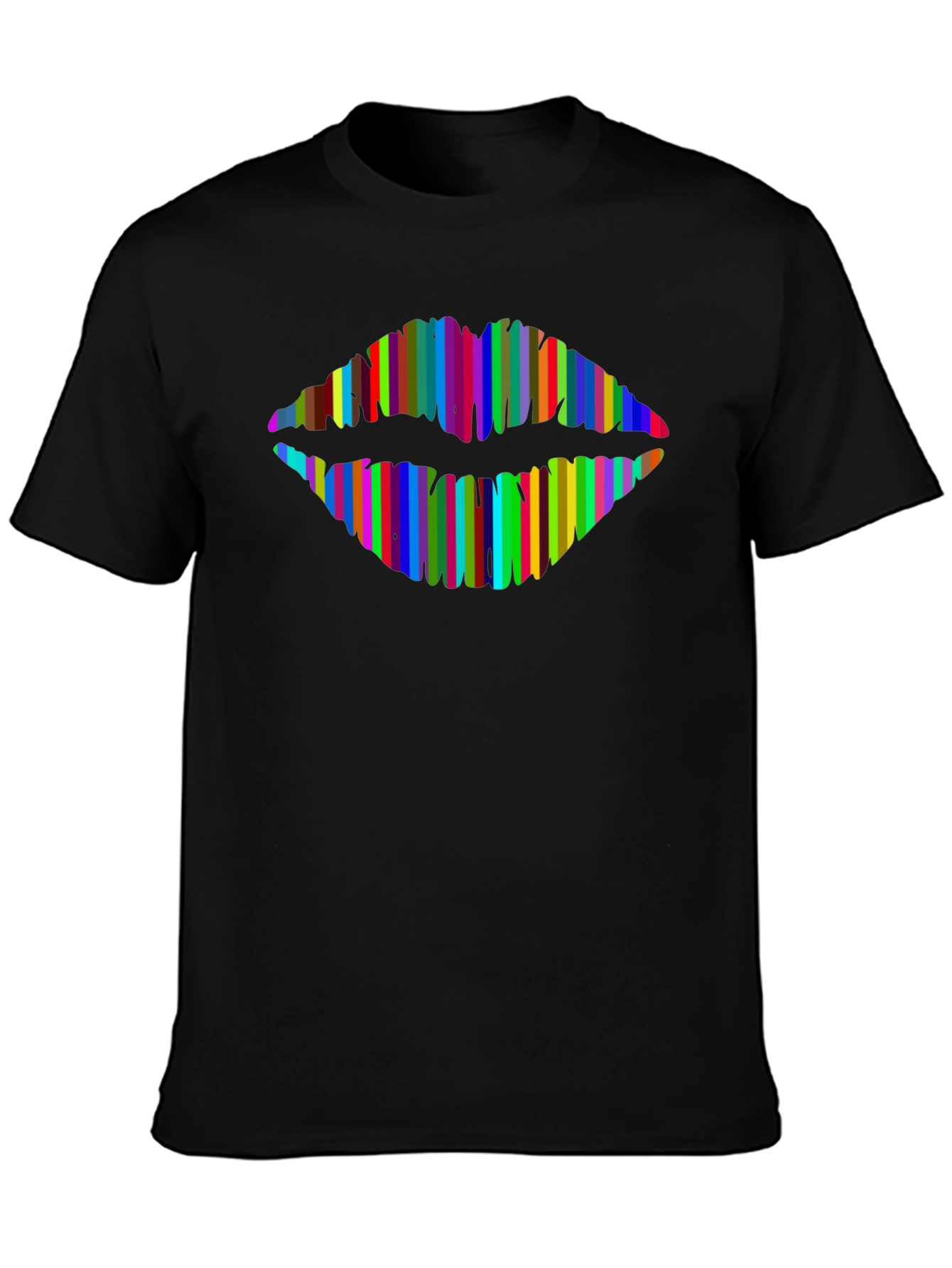 Rainbow Lips Graphic T-Shirt - Modern Style