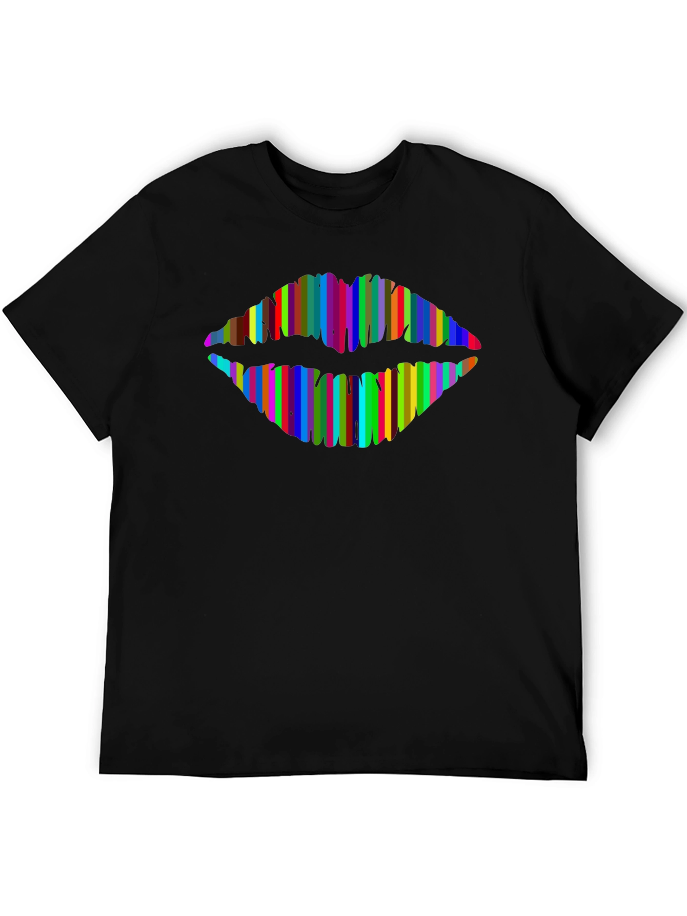 Rainbow Lips Graphic T-Shirt - Modern Style