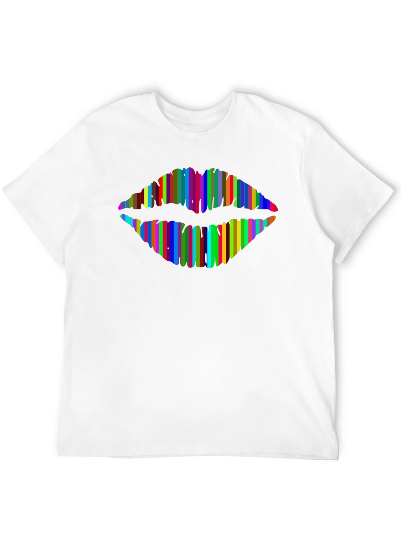 Rainbow Lips Graphic T-Shirt - Modern Style