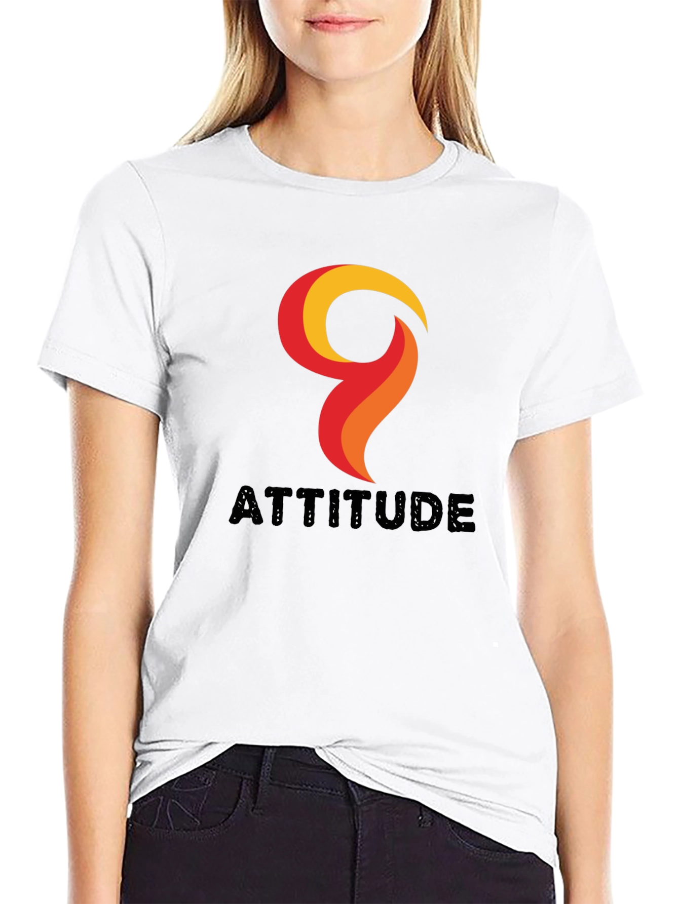 Attitude Graphic Print Mens Black T-Shirt