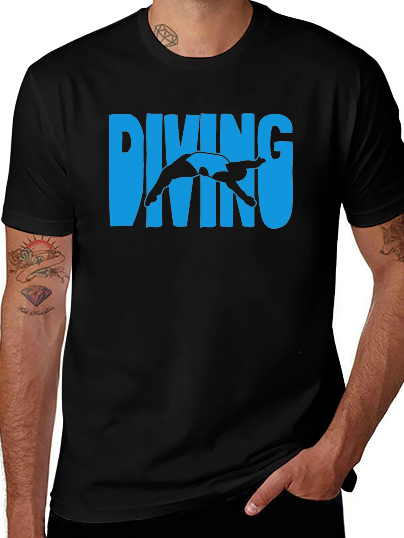 Diving T-Shirt - Cool Diver Silhouette Tee