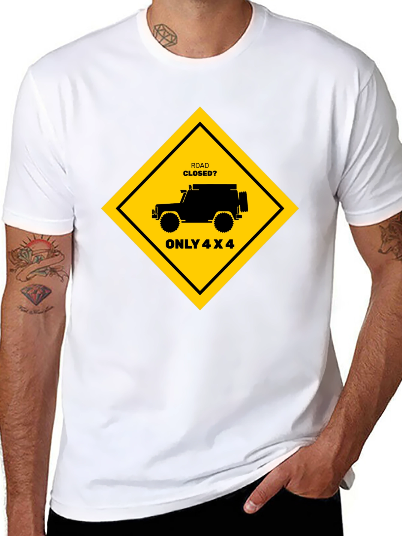 Road Closed? Only 4x4 Black T-Shirt