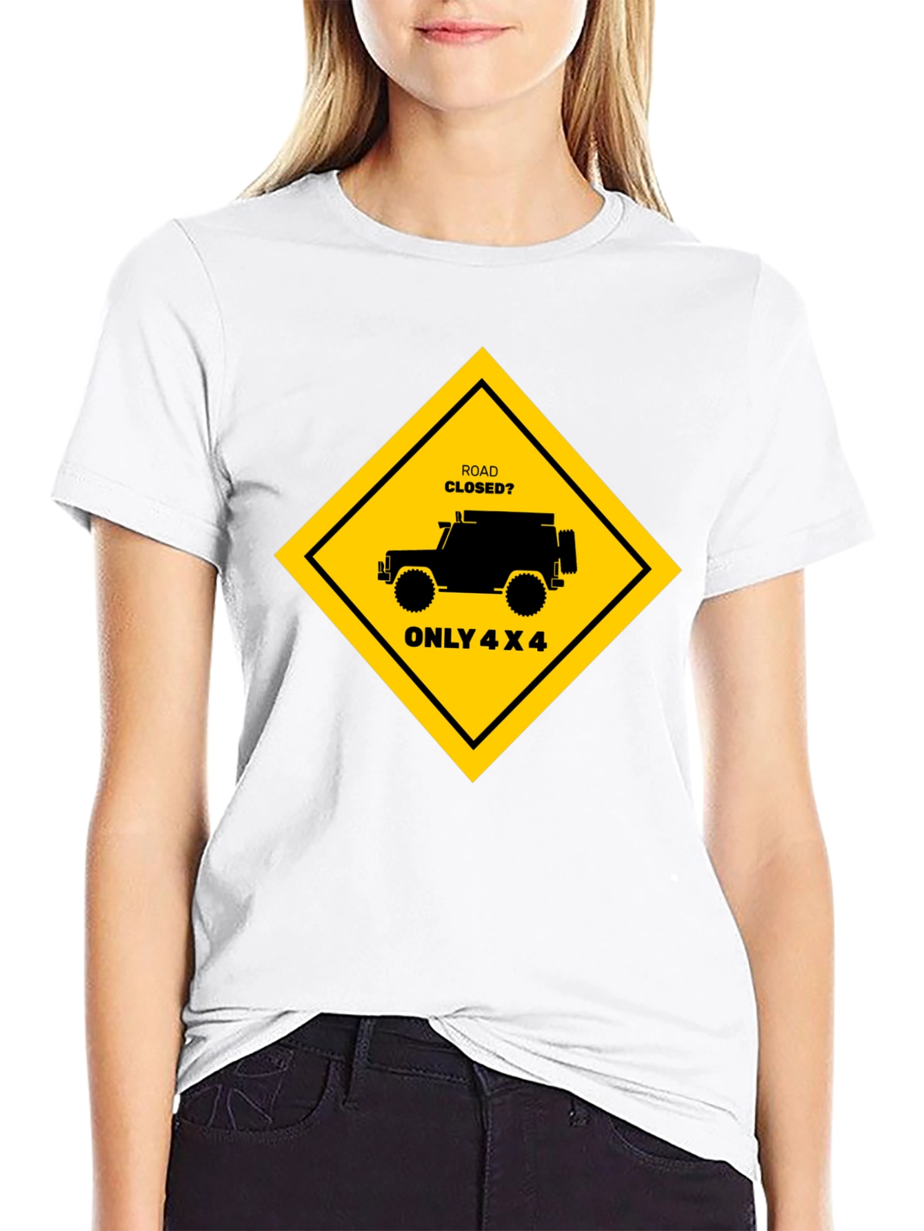 Road Closed? Only 4x4 Black T-Shirt