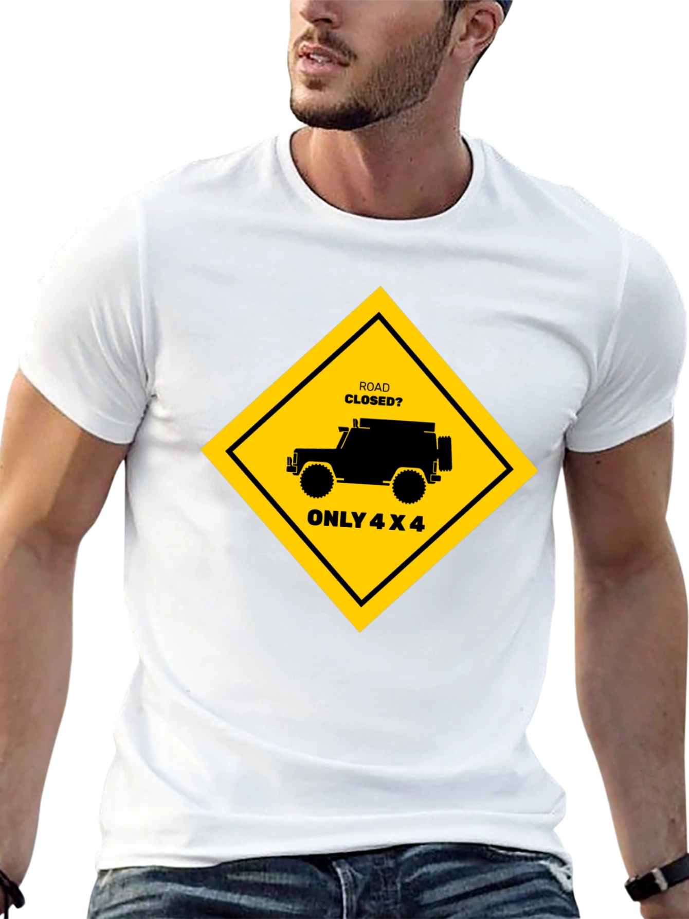 Road Closed? Only 4x4 Black T-Shirt