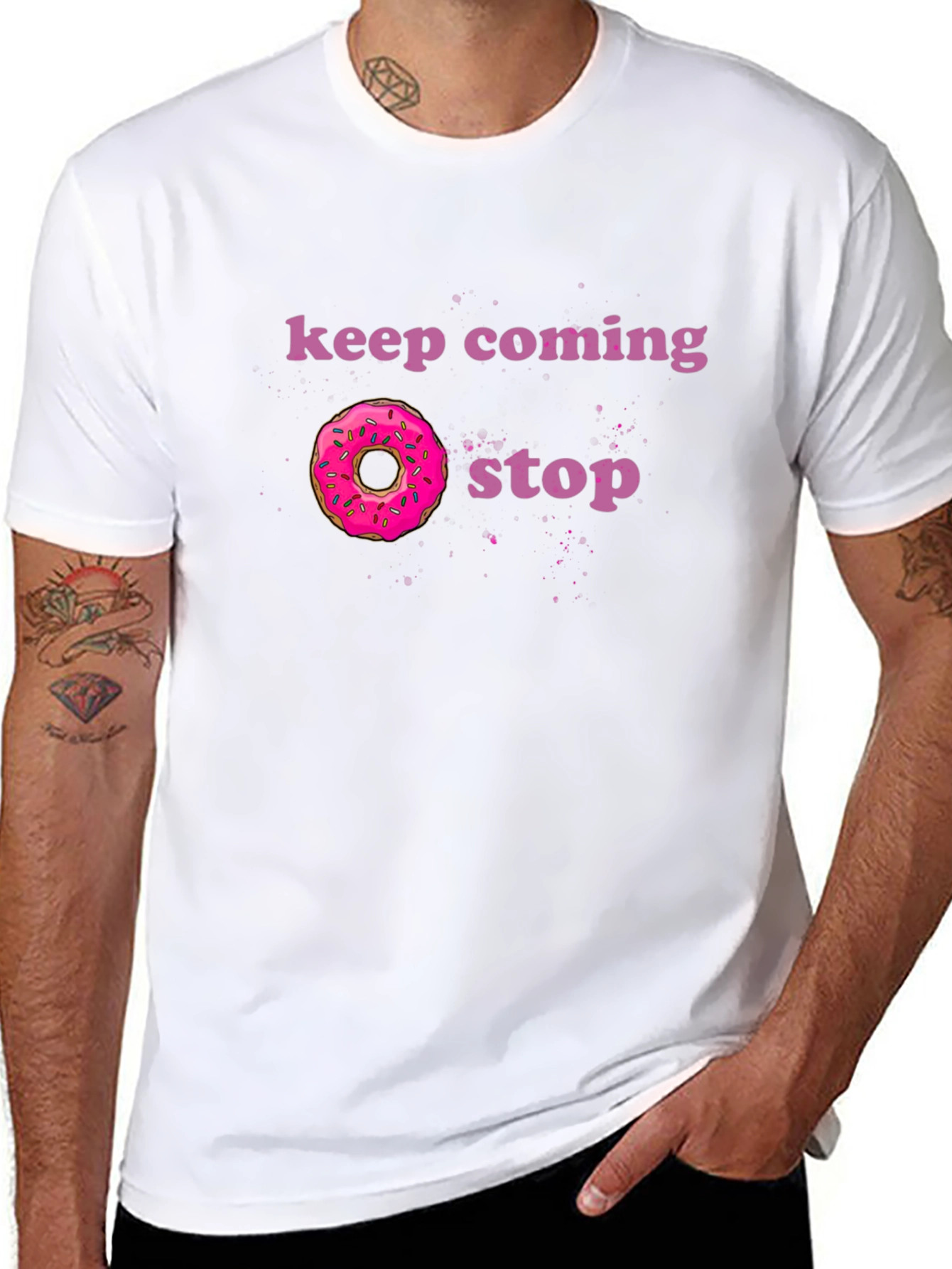 Keep Coming Donut Stop Funny Graphic Tee