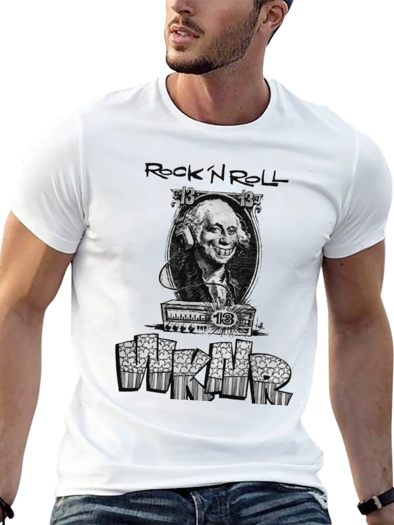 Rock N Roll Washington Graphic Tee - Black
