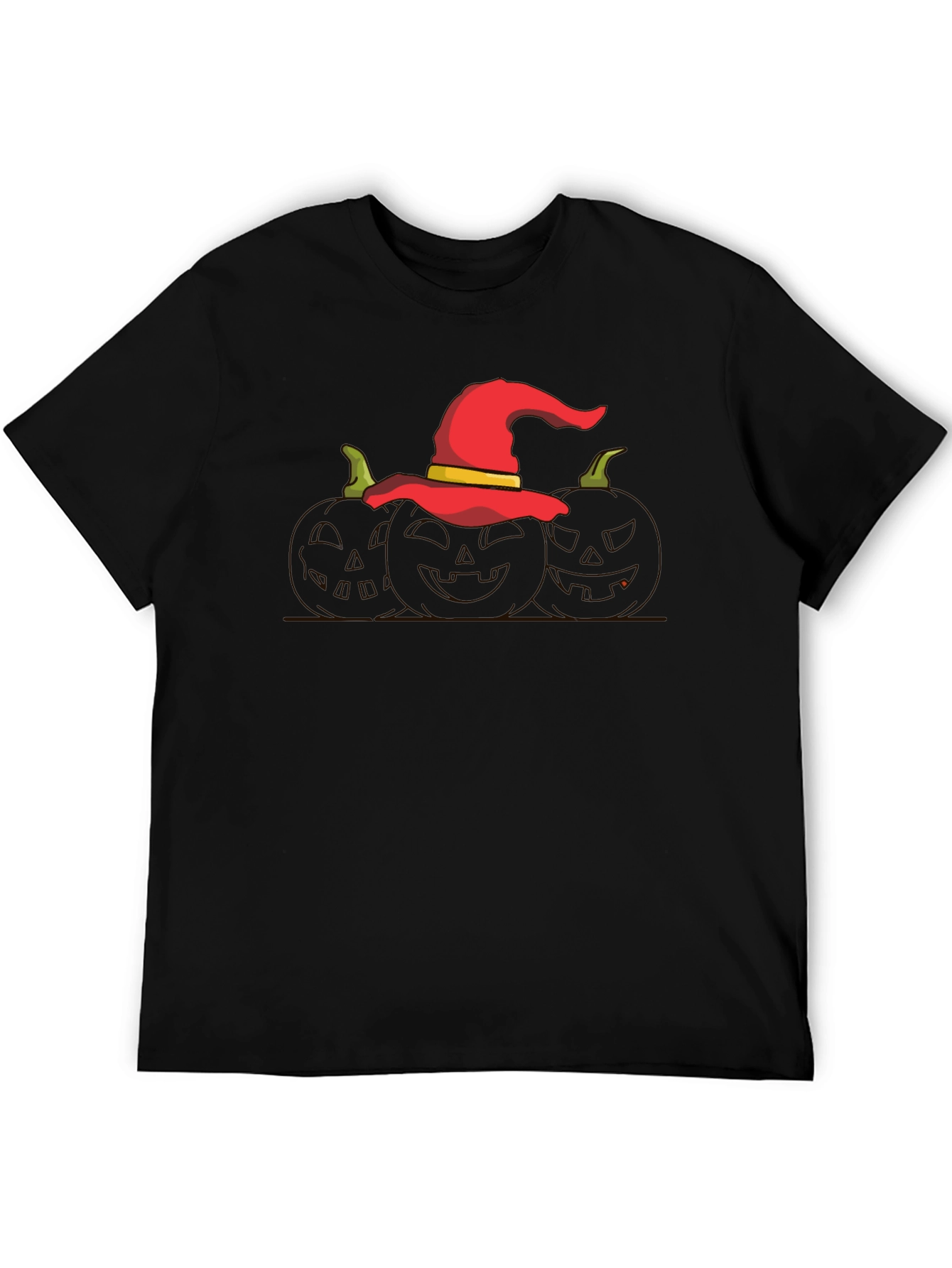 Halloween Witch Hat Pumpkin Graphic T-Shirt
