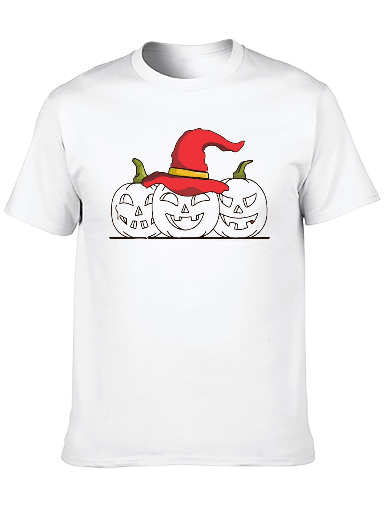 Halloween Witch Hat Pumpkin Graphic T-Shirt