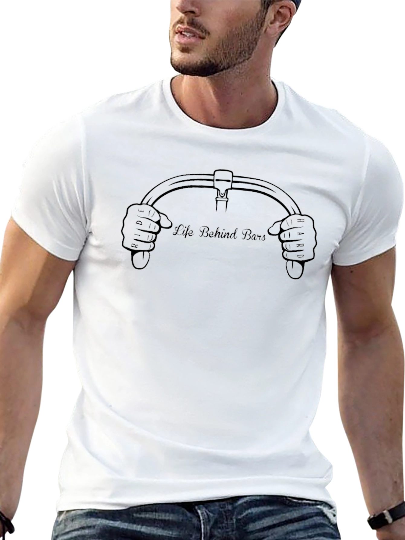 Life Behind Bars T-Shirt - Motorcycle Handlebar Design