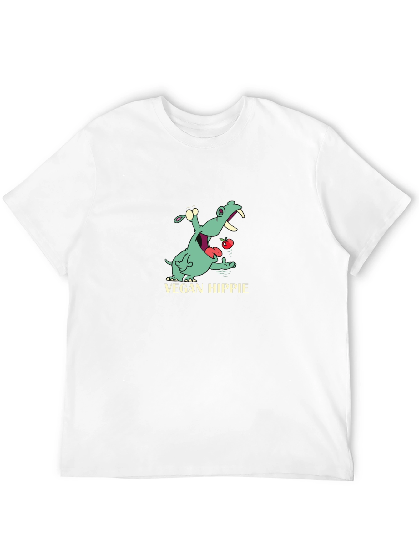 Vegan Hippie T-Shirt - Cute Hippopotamus Graphic Tee