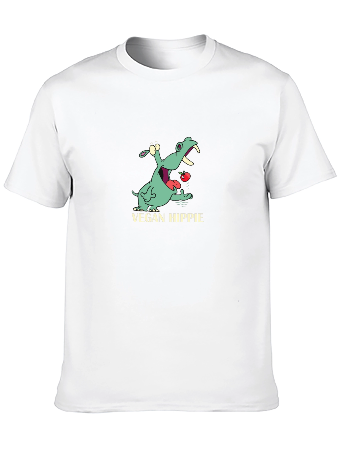 Vegan Hippie T-Shirt - Cute Hippopotamus Graphic Tee