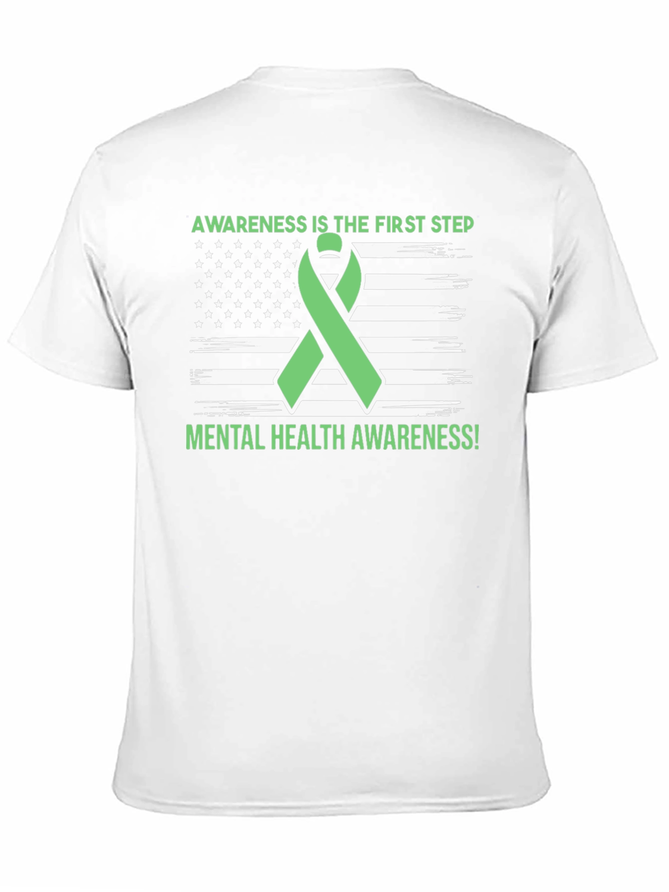Mental Health Awareness Ribbon USA Flag T-Shirt