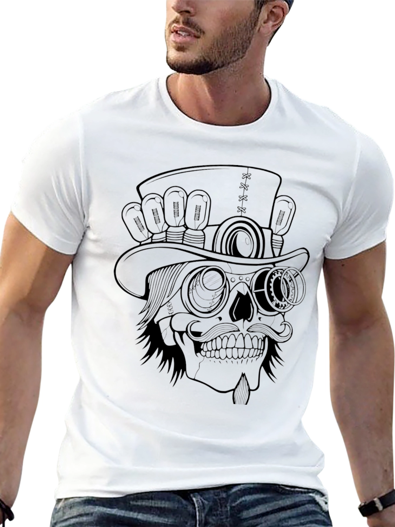 Steampunk Skull Tee - Unique Graphic T-Shirt