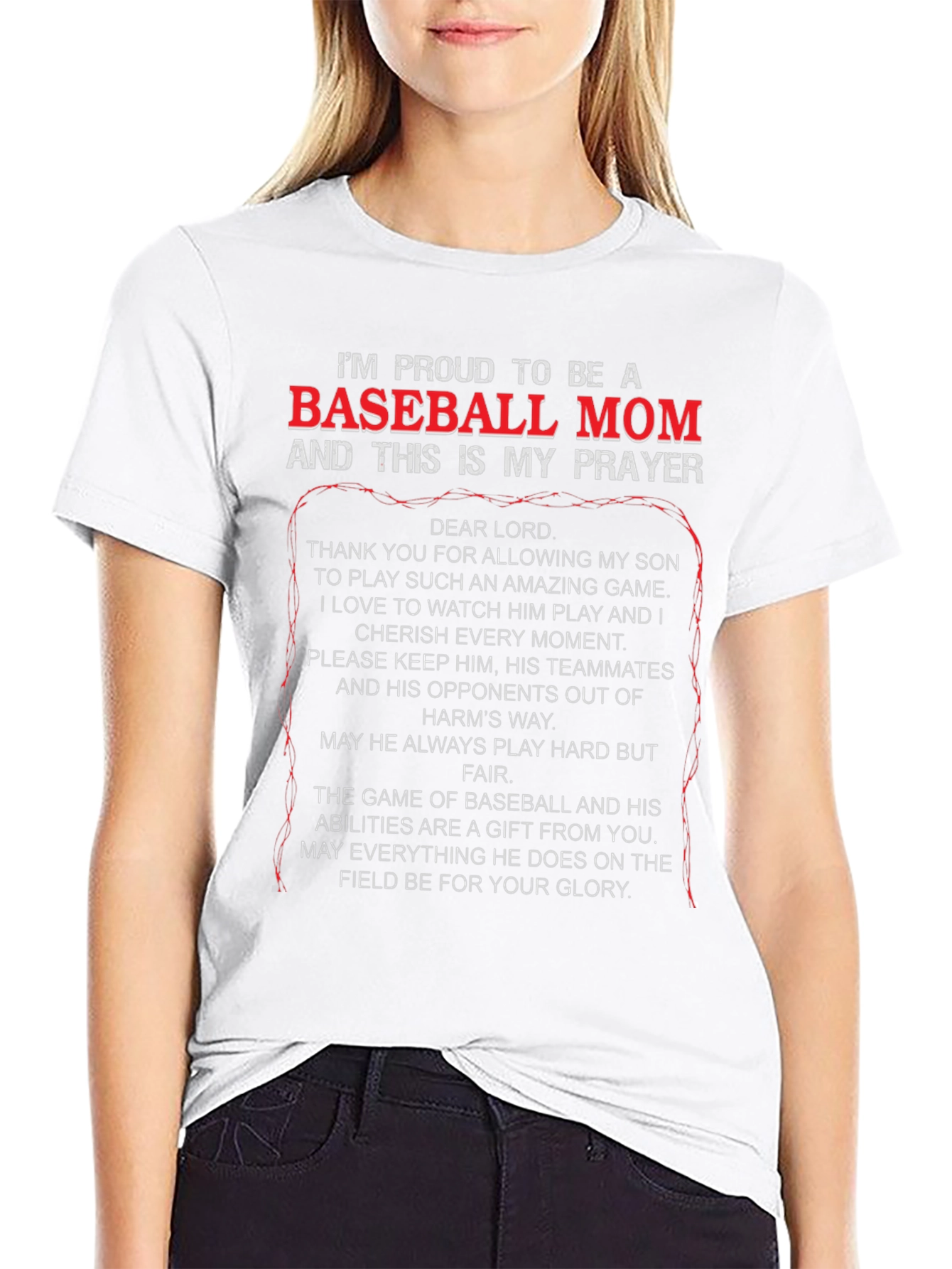 Proud Baseball Mom Prayer T-Shirt
