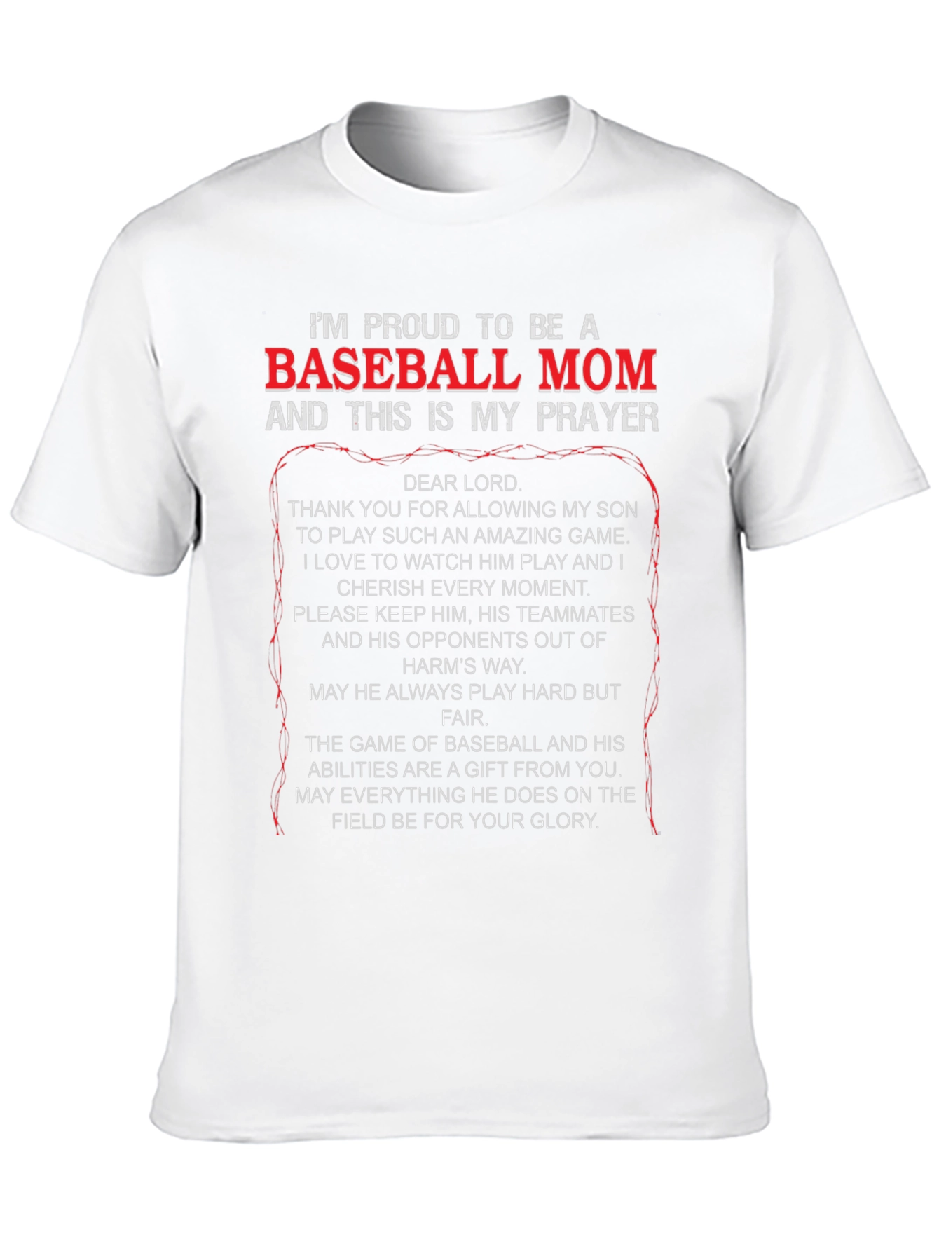 Proud Baseball Mom Prayer T-Shirt