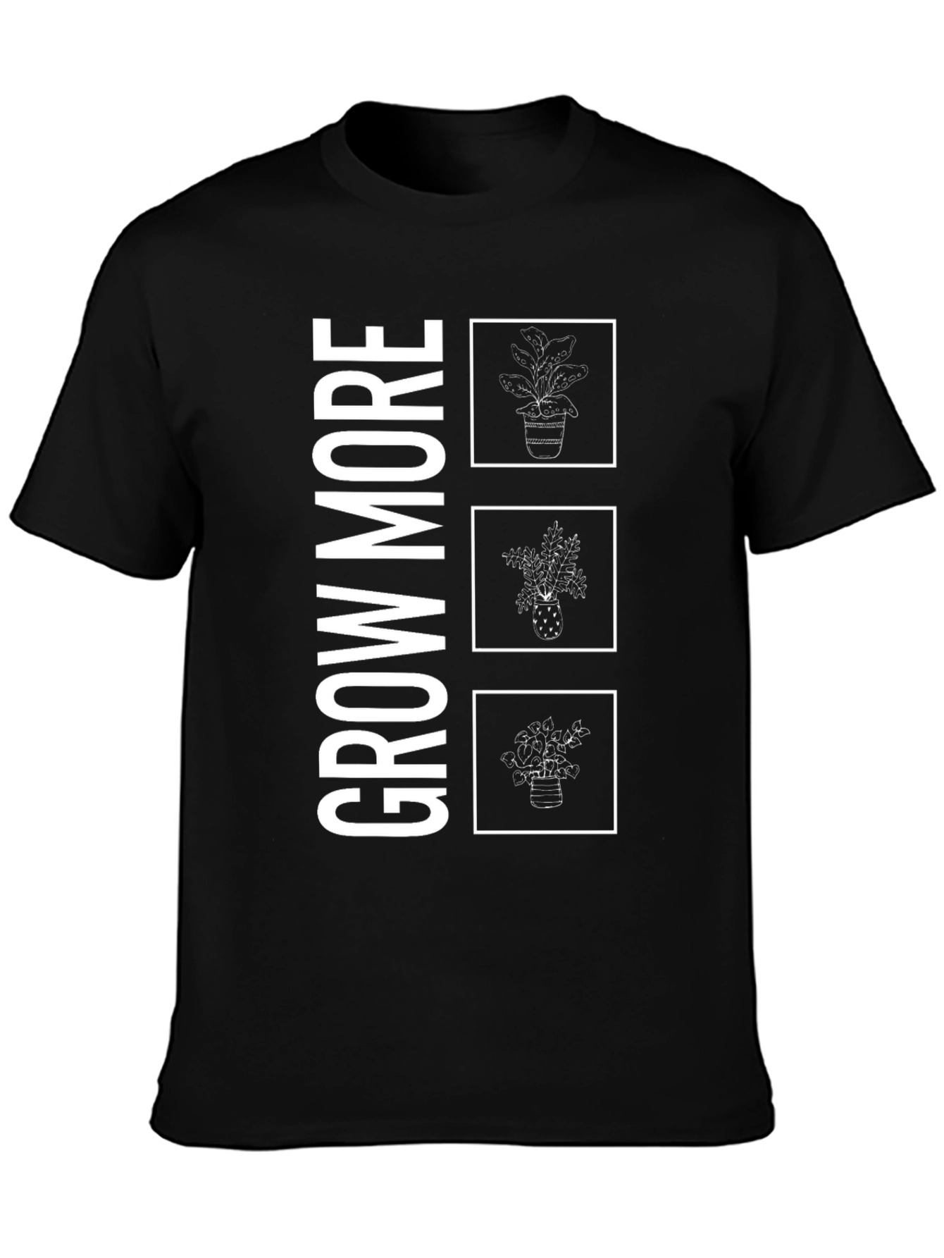 Grow More Plant T-Shirt - Black Graphic Tee