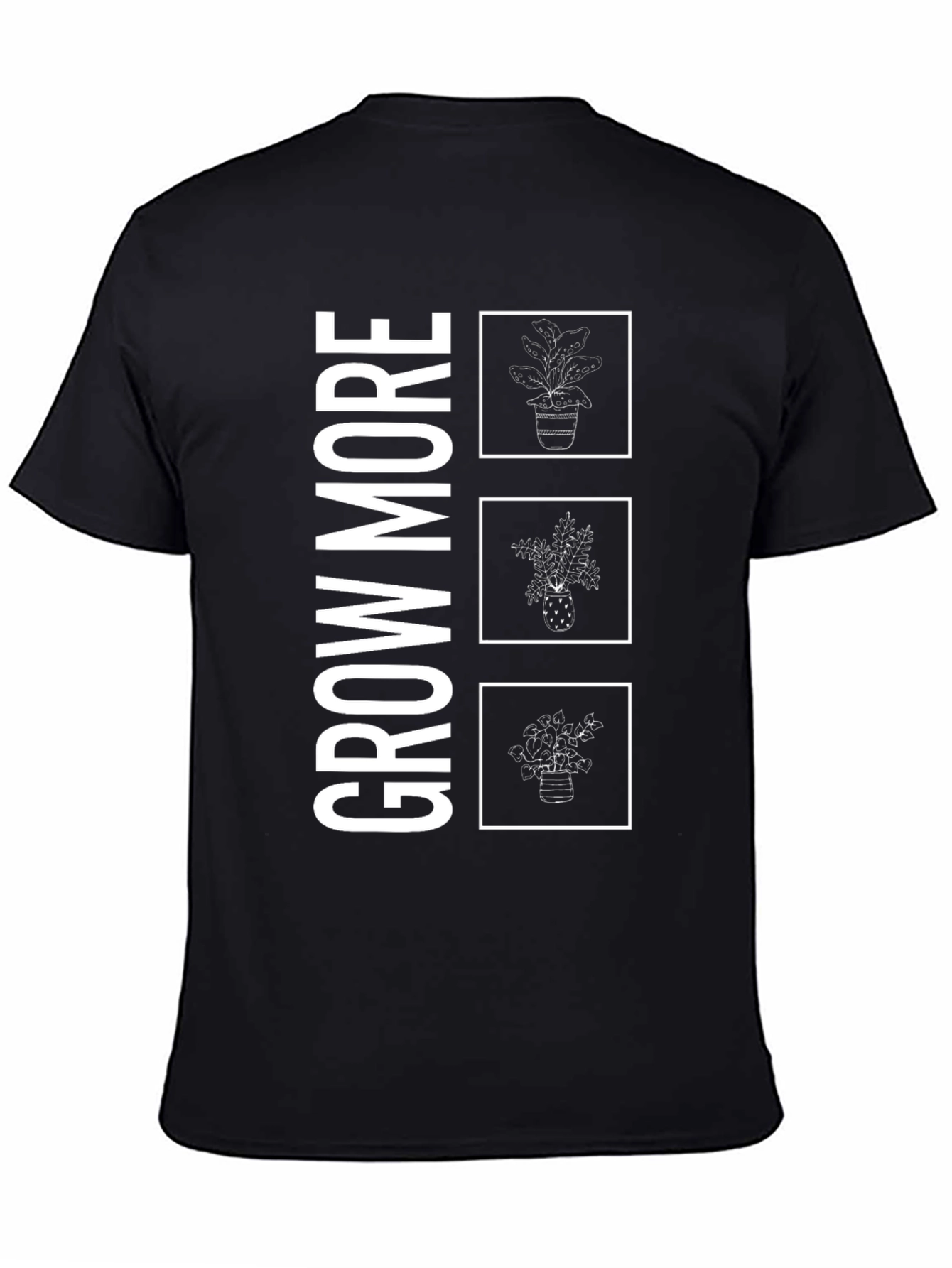 Grow More Plant T-Shirt - Black Graphic Tee
