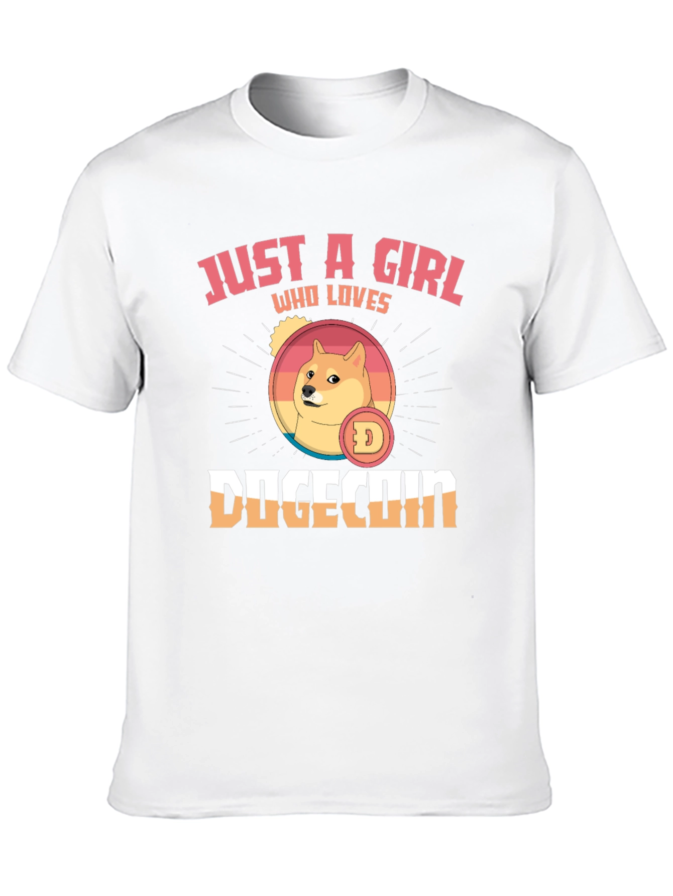Just A Girl Who Loves Dogecoin Black T-Shirt
