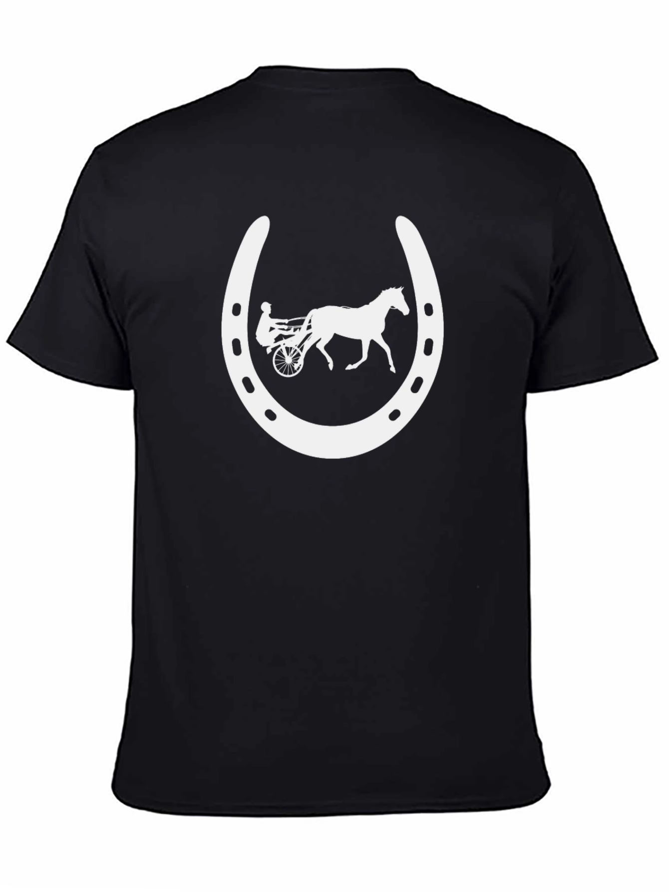 Horse Racing Horseshoe Black T-Shirt